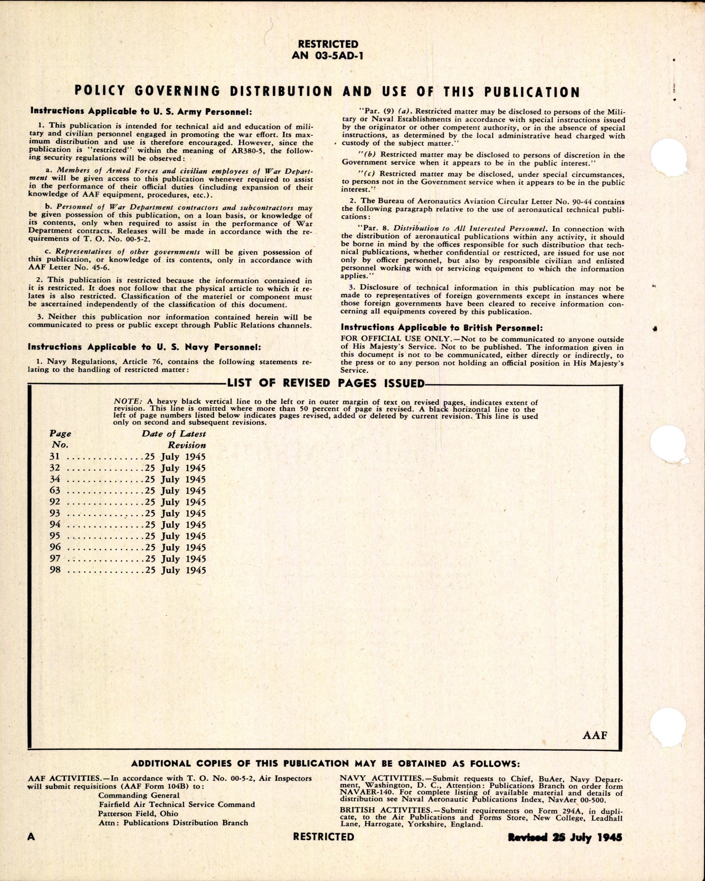 Sample page 4 from AirCorps Library document: Instructions with Parts Catalog for Type P-1 Generator
