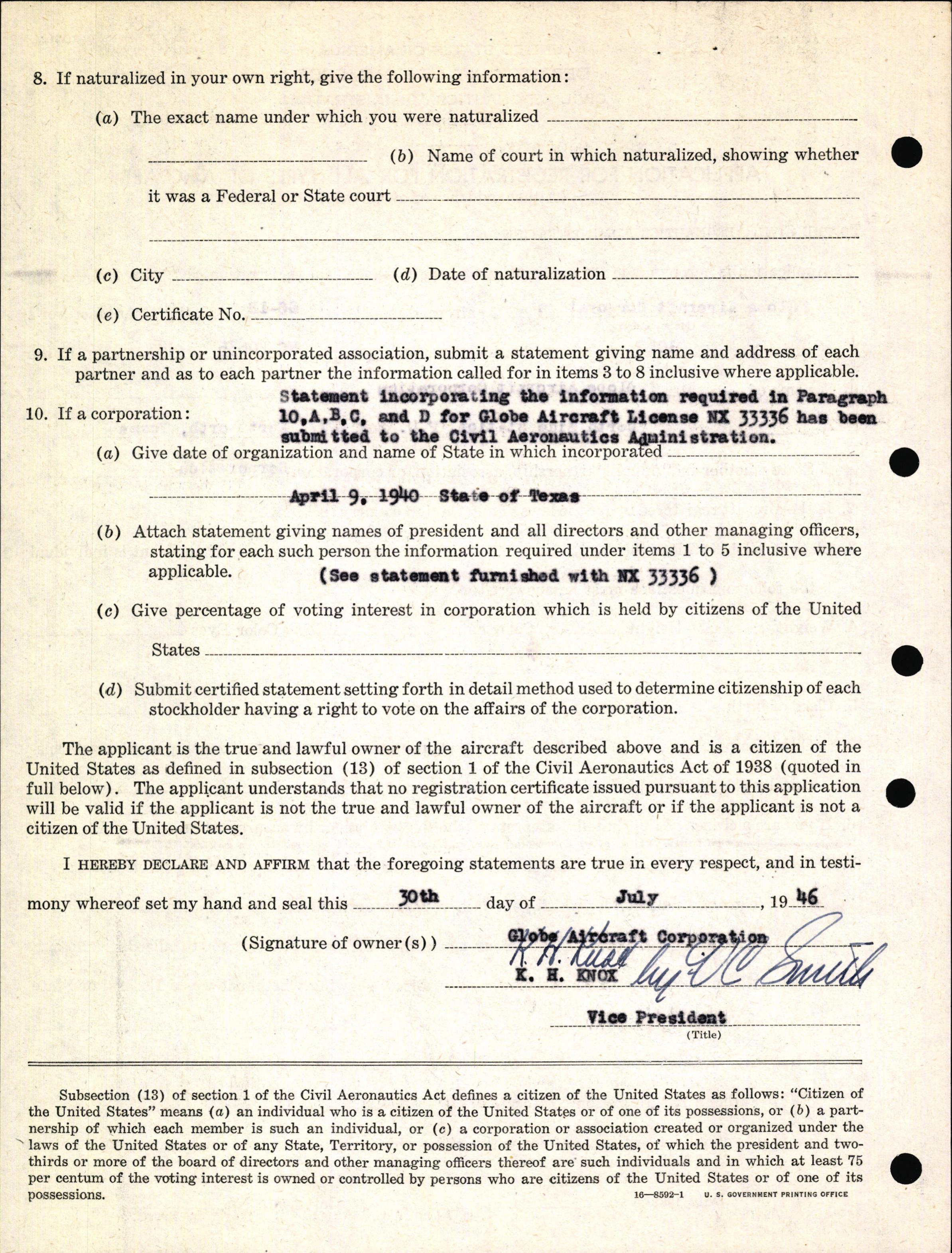 Sample page 4 from AirCorps Library document: Technical Information for Serial Number 1060