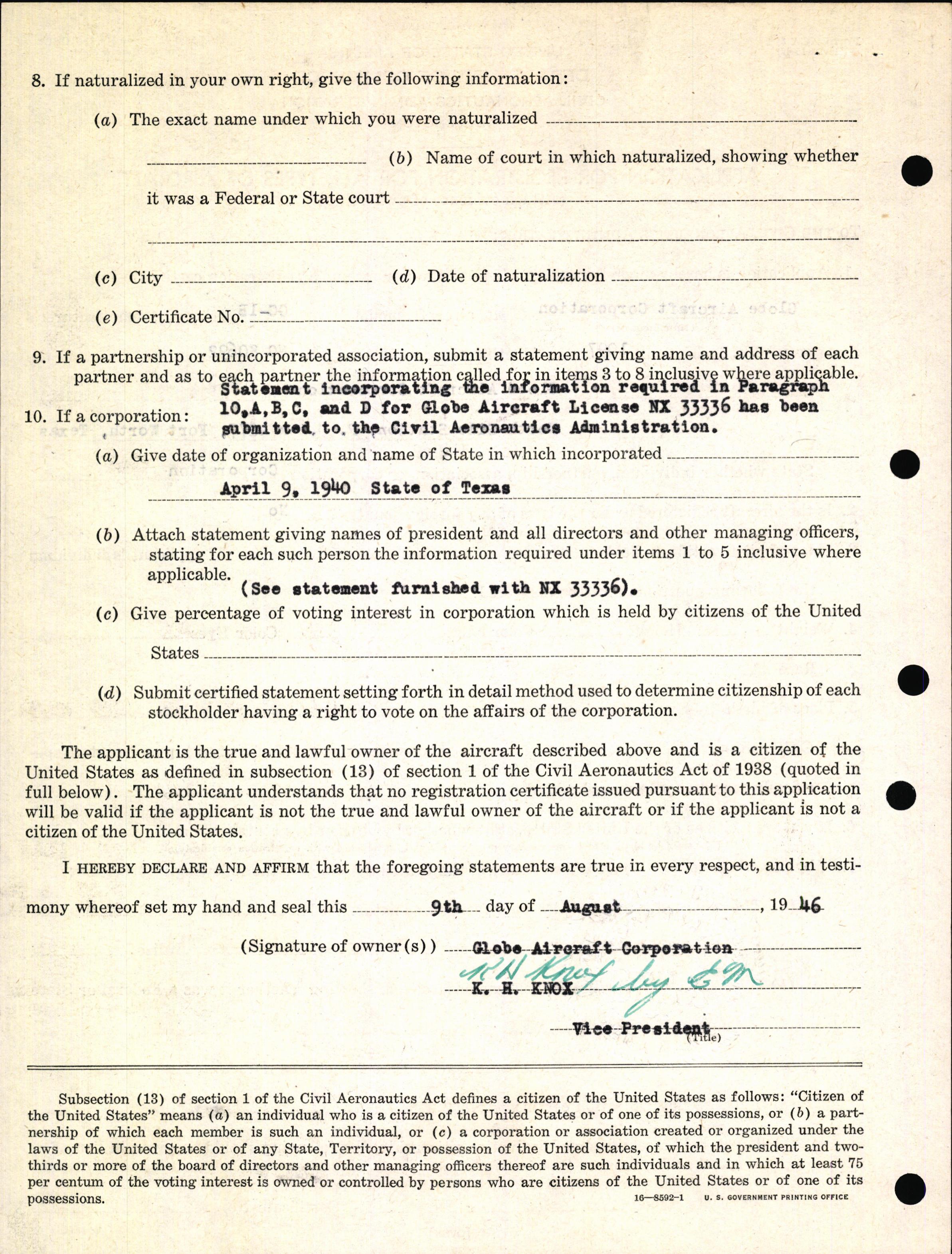 Sample page 4 from AirCorps Library document: Technical Information for Serial Number 1097