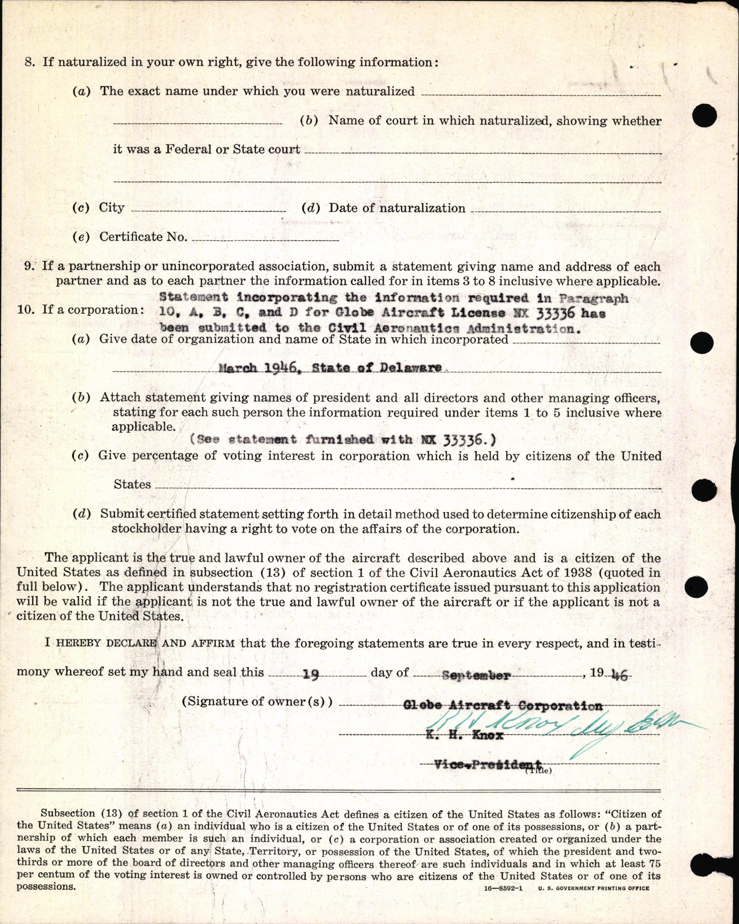 Sample page 4 from AirCorps Library document: Technical Information for Serial Number 1180