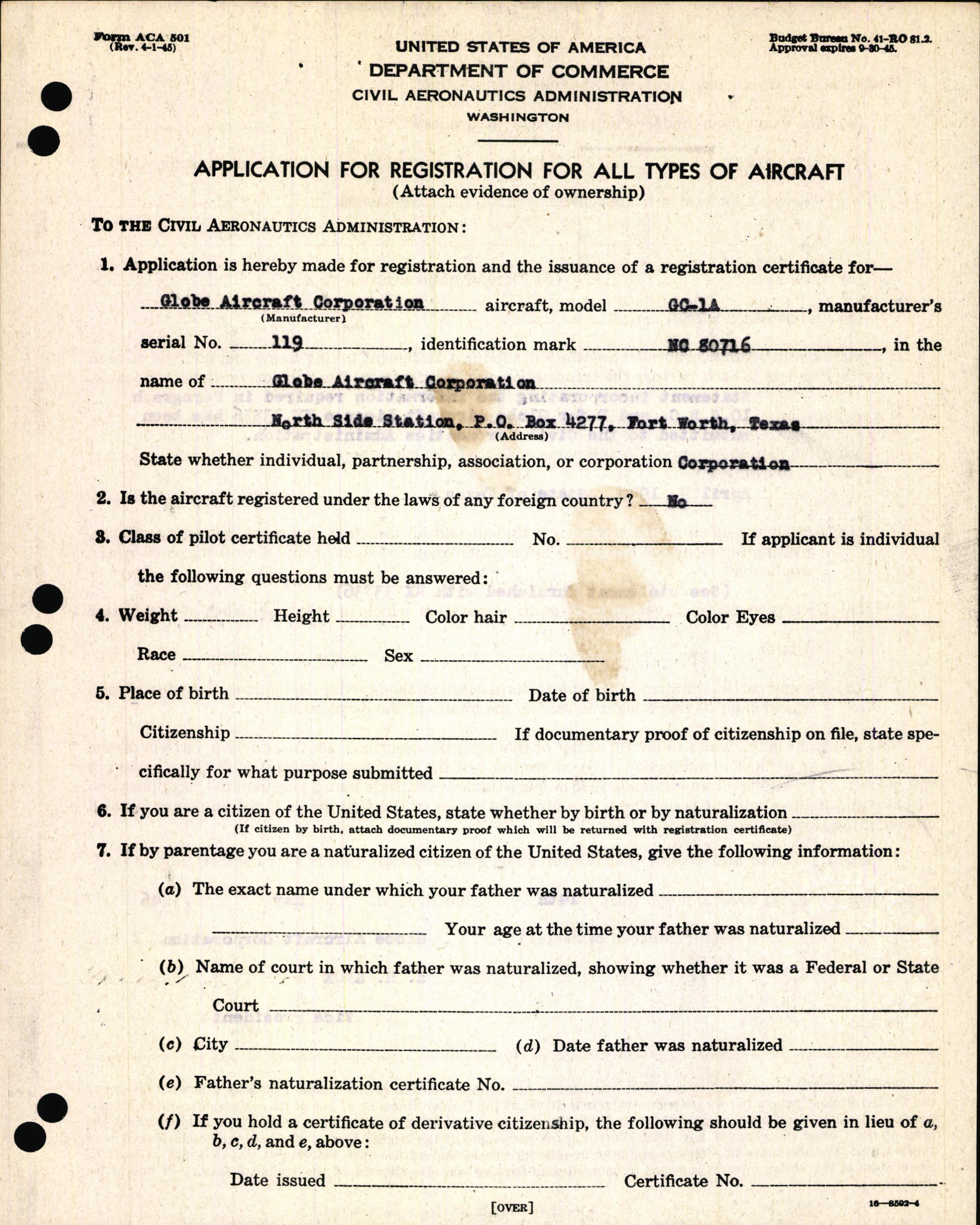Sample page 9 from AirCorps Library document: Technical Information for Serial Number 119