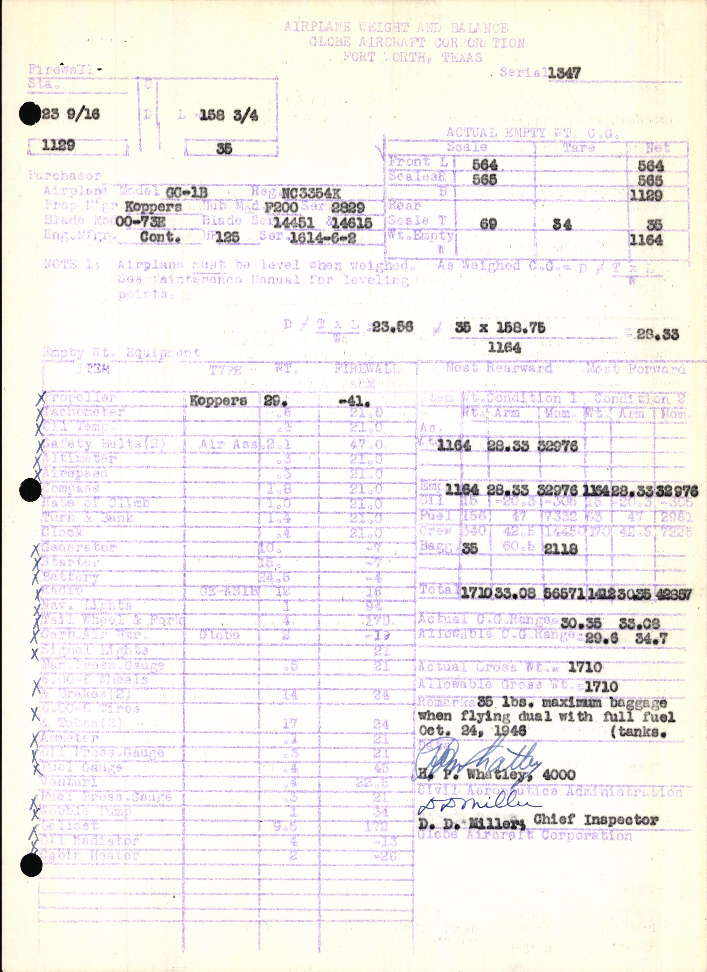 Sample page 7 from AirCorps Library document: Technical Information for Serial Number 1347