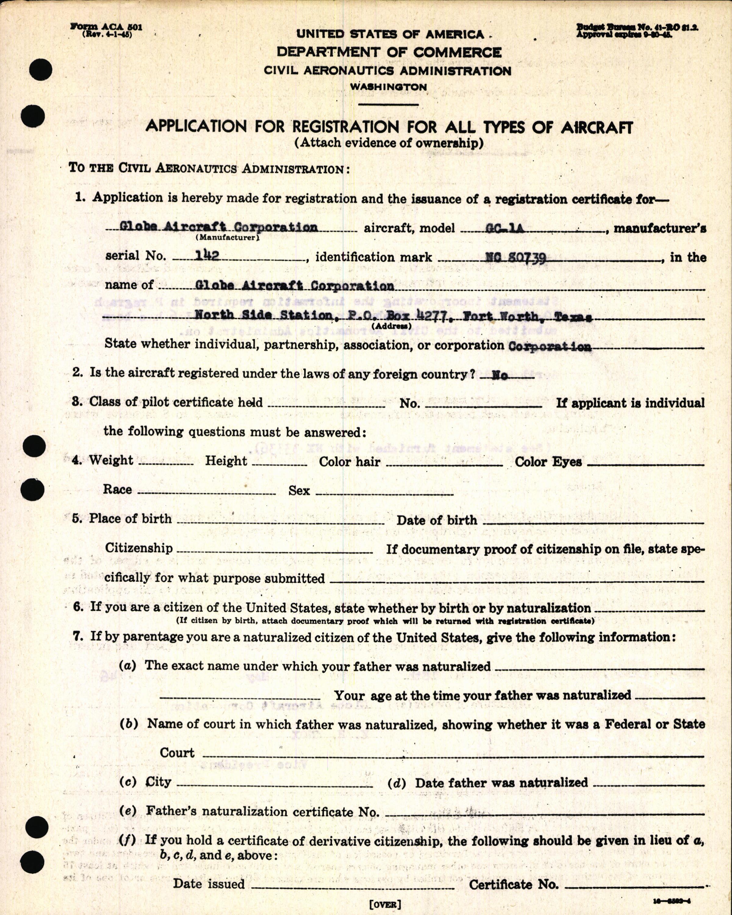 Sample page 5 from AirCorps Library document: Technical Information for Serial Number 142