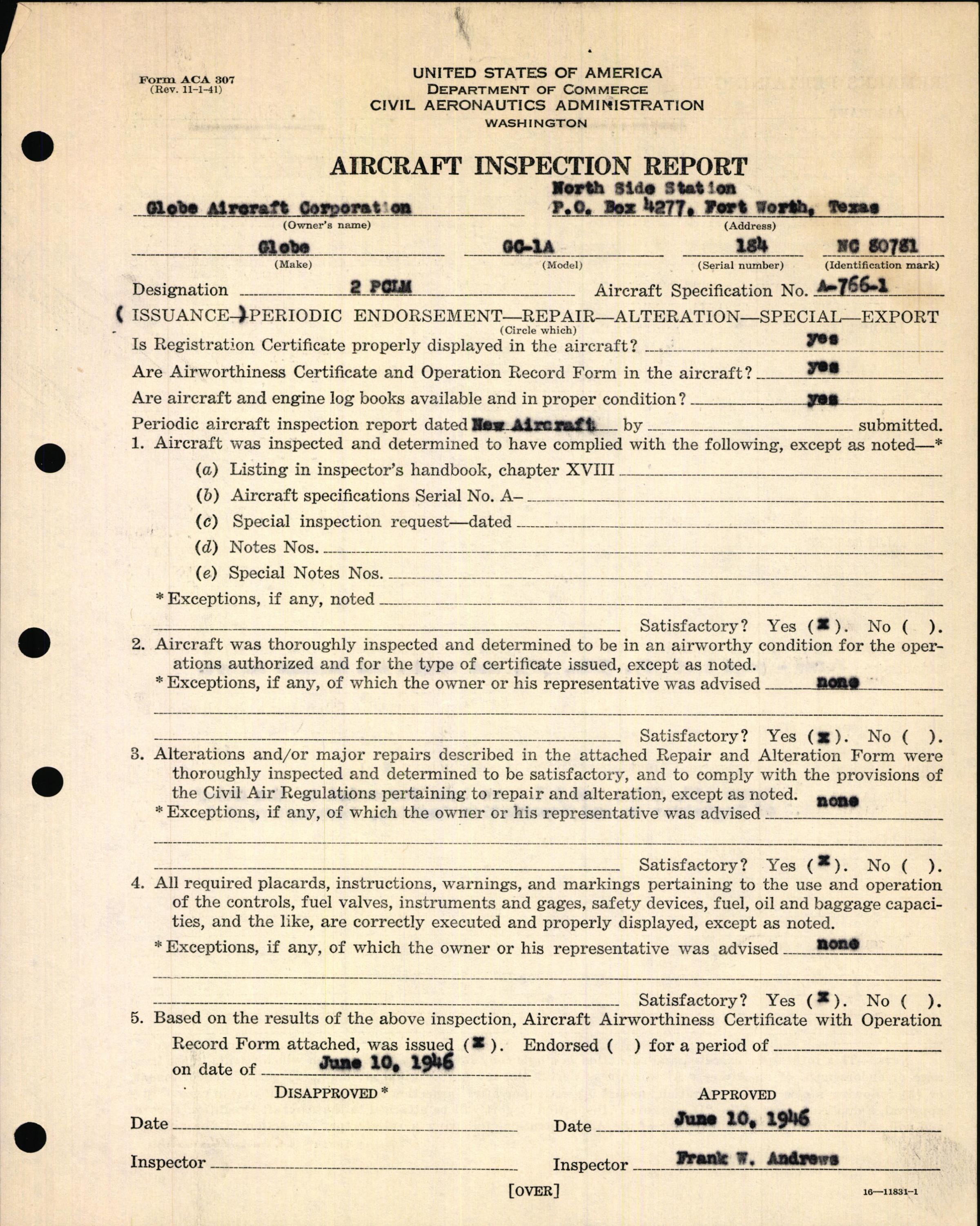 Sample page 7 from AirCorps Library document: Technical Information for Serial Number 184