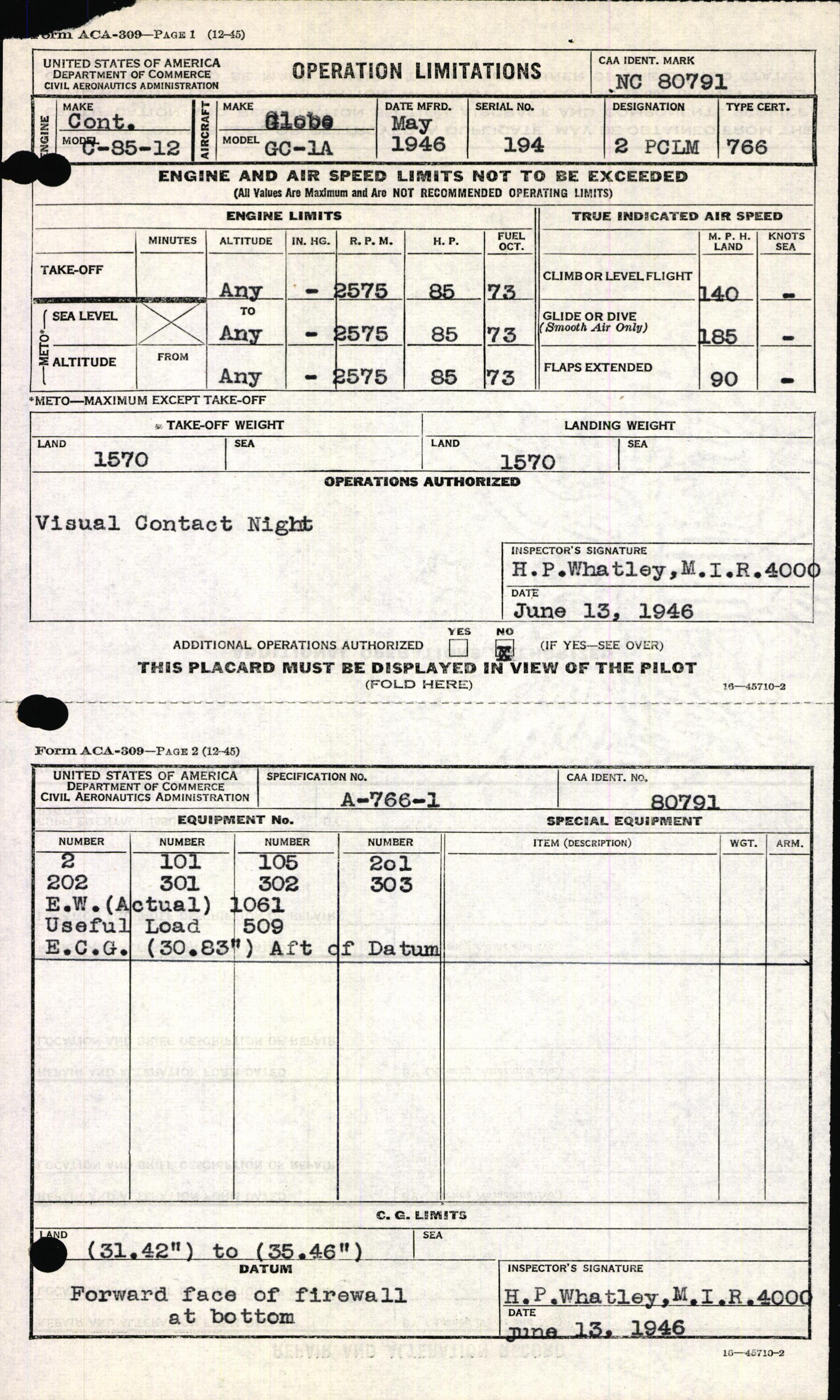 Sample page 7 from AirCorps Library document: Technical Information for Serial Number 194