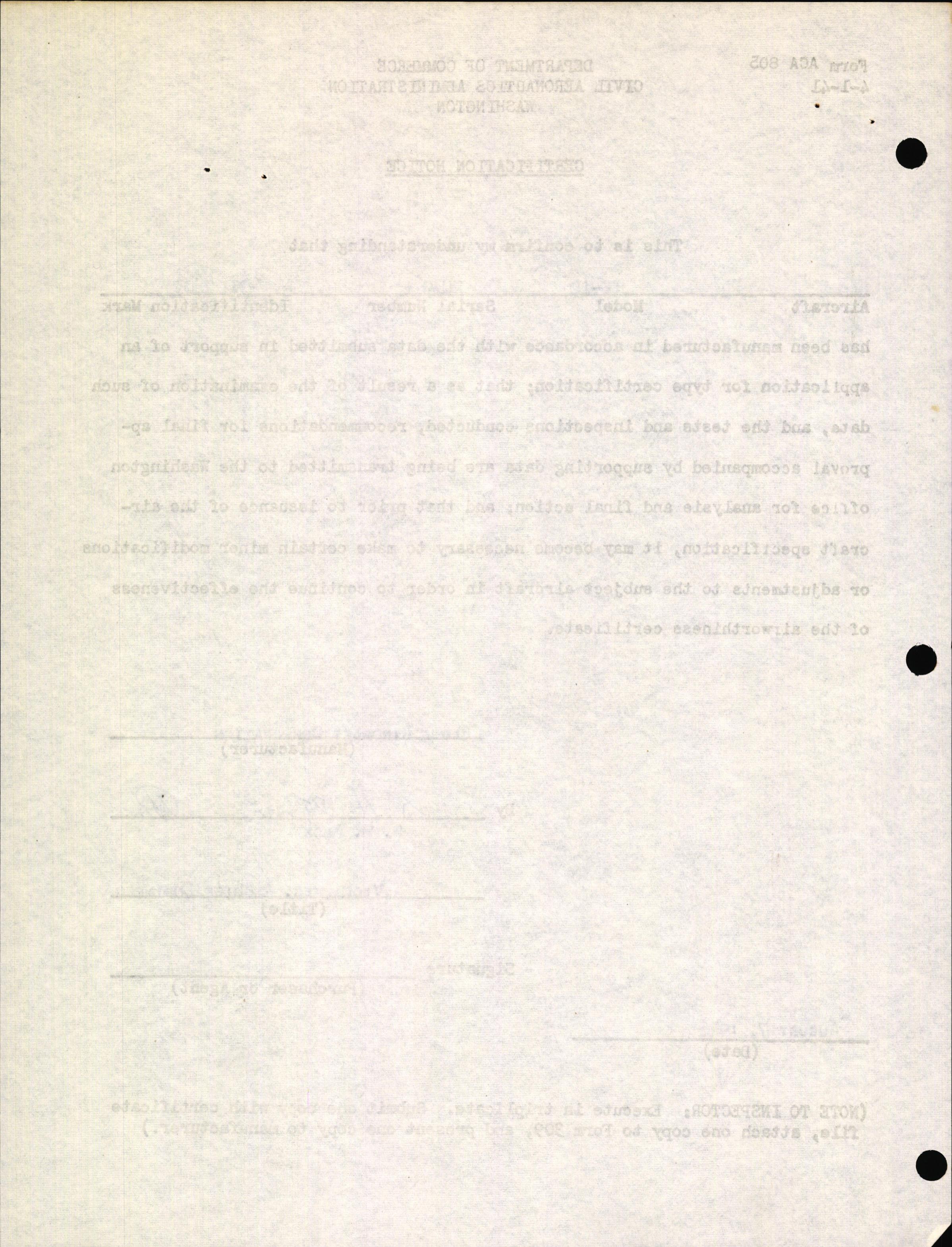 Sample page 4 from AirCorps Library document: Technical Information for Serial Number 2039