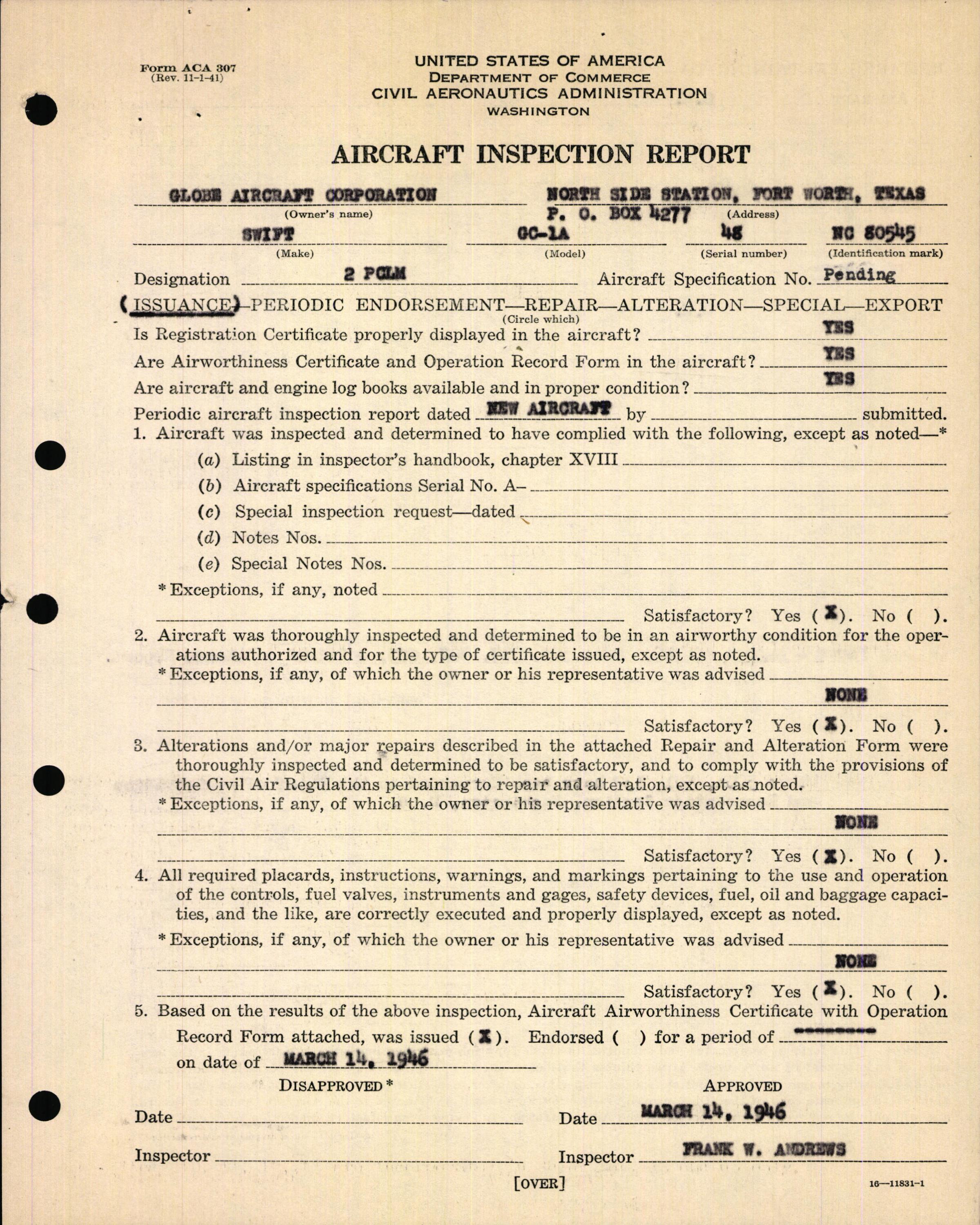 Sample page 5 from AirCorps Library document: Technical Information for Serial Number 48