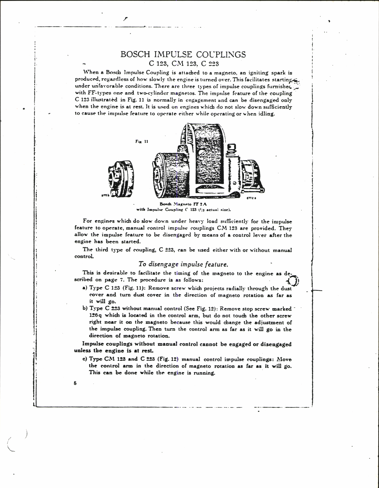 Sample page 6 from AirCorps Library document: Bosch Instruction Book for FF1A, FF2A, and FFVA Magnetos, Impulse Couplings C-123, CM-123, and C-223