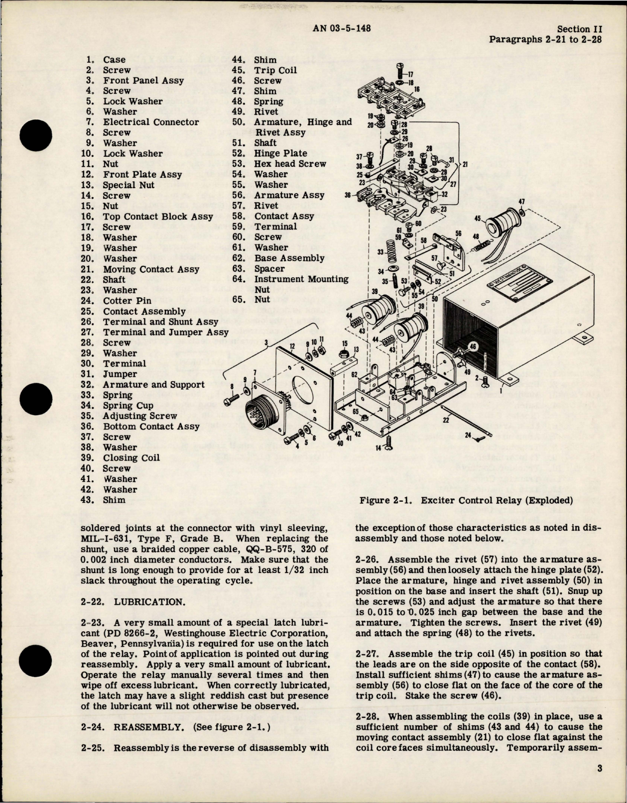 Sample page 5 from AirCorps Library document: Overhaul Instructions for Exciter Control Relay - Type H-1 - Part A24A9280 