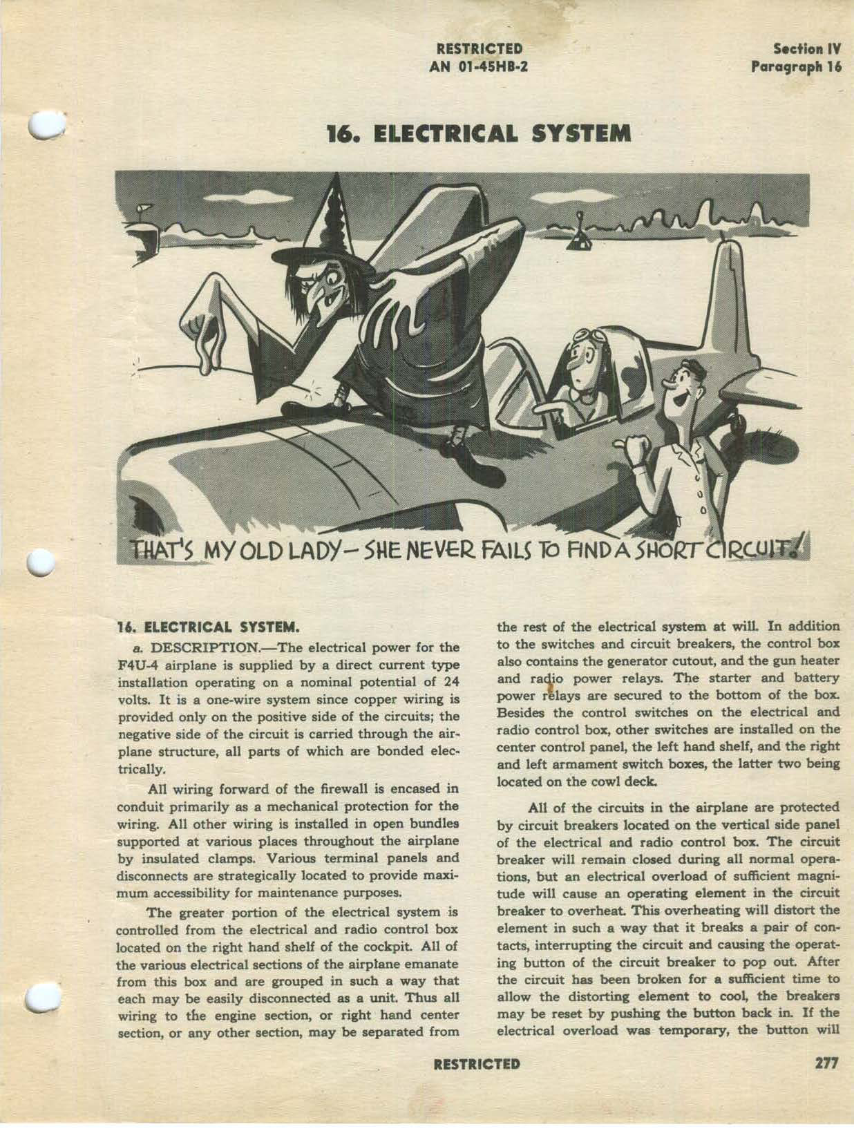Sample page 7 from AirCorps Library document: Information on the Electrical System for F4U-4
