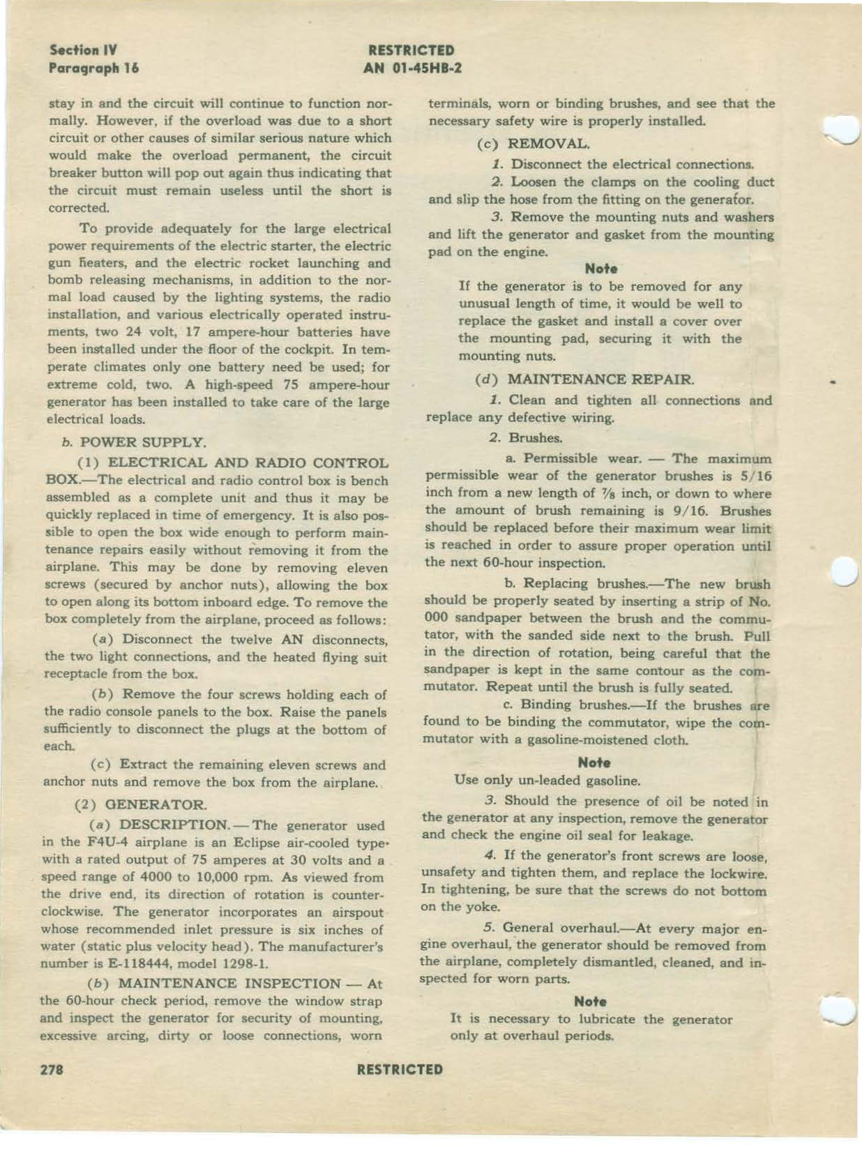 Sample page 8 from AirCorps Library document: Information on the Electrical System for F4U-4