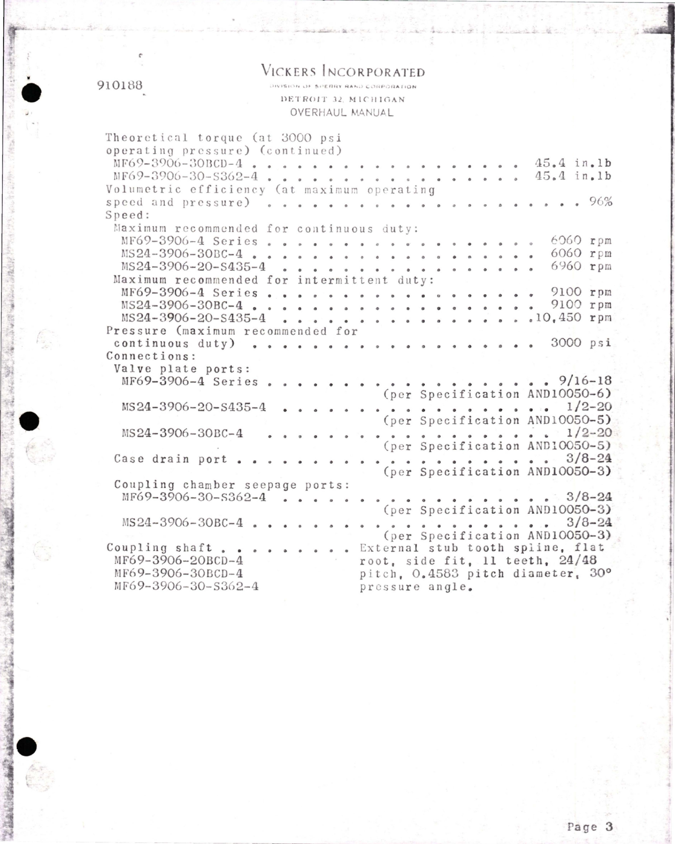 Sample page 5 from AirCorps Library document: Overhaul Manual for Fixed Stroke Hydraulic Motor Assemblies - MF-3906 and MS-3906 Series