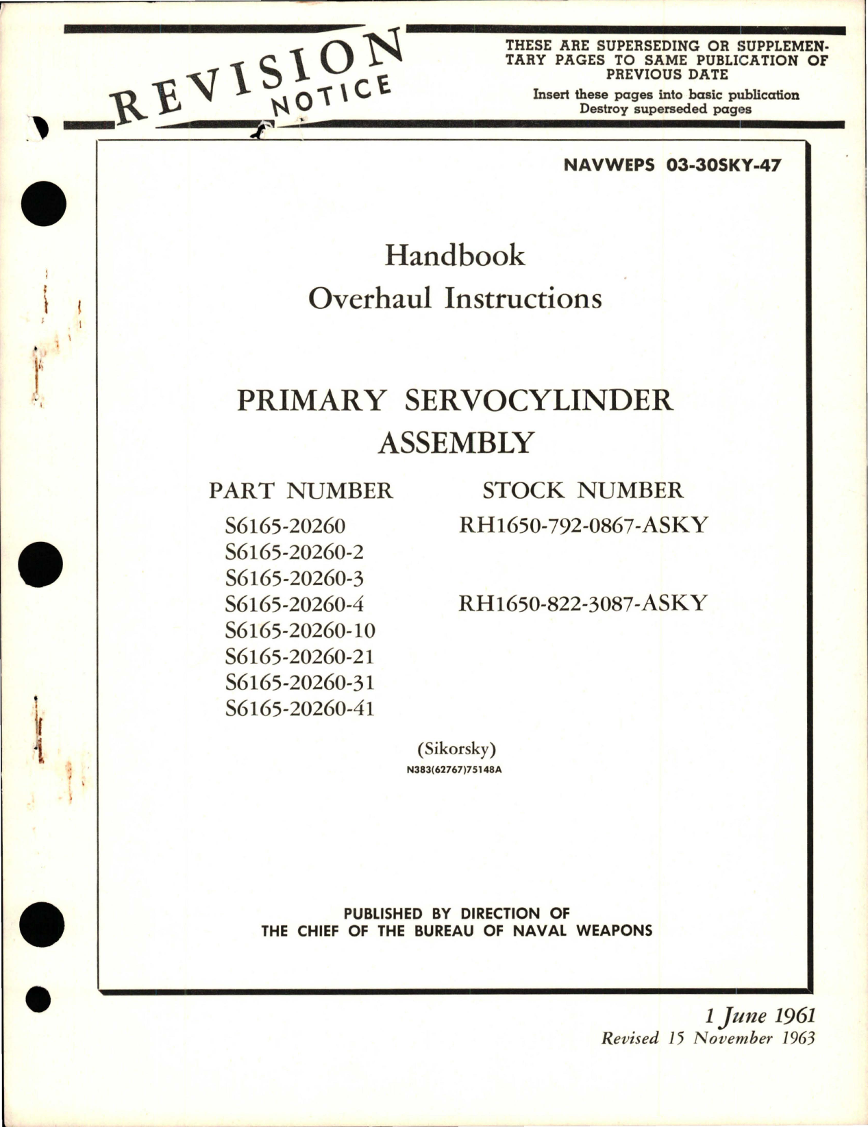 Sample page 1 from AirCorps Library document: Overhaul Instructions for Primary Servocylinder Assembly