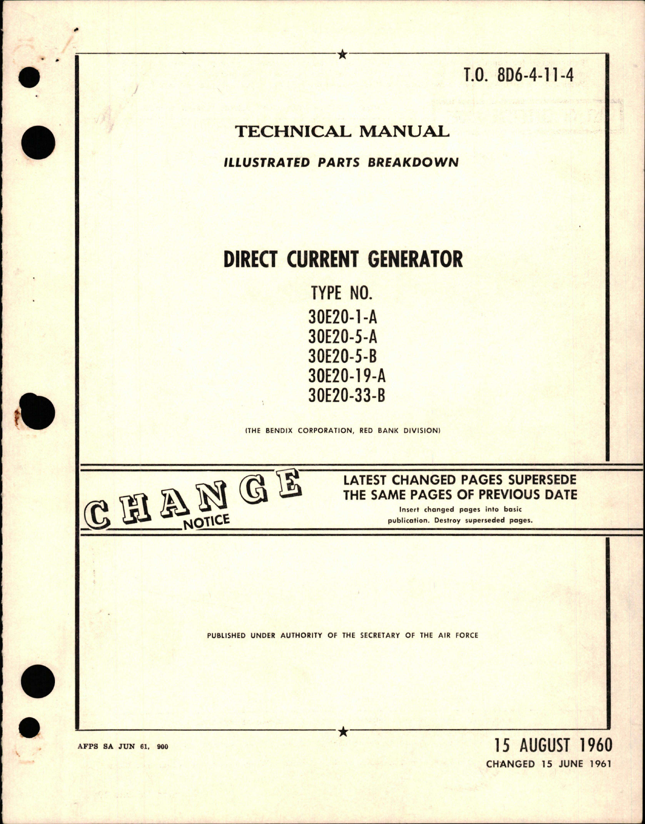 Sample page 1 from AirCorps Library document: Illustrated Parts Breakdown for Direct Current Generator