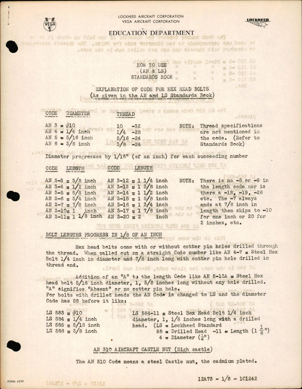 Sample page 1 from AirCorps Library document: How to Use An & LS Standards Book