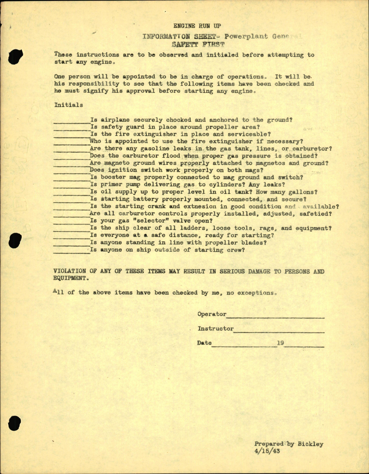 Sample page 1 from AirCorps Library document: Powerplant General - Safety First