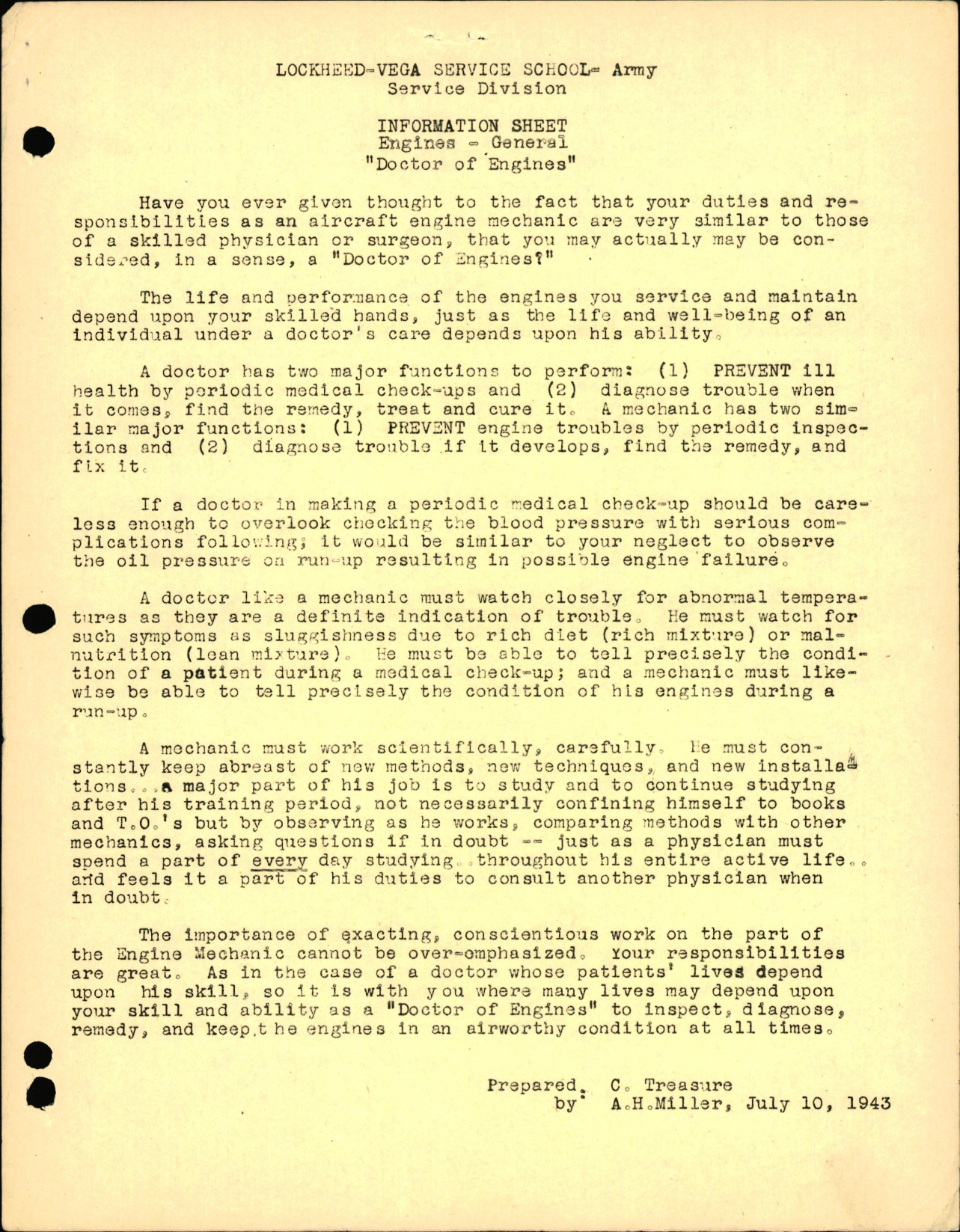 Sample page 1 from AirCorps Library document: Engines General - Doctor of Engines