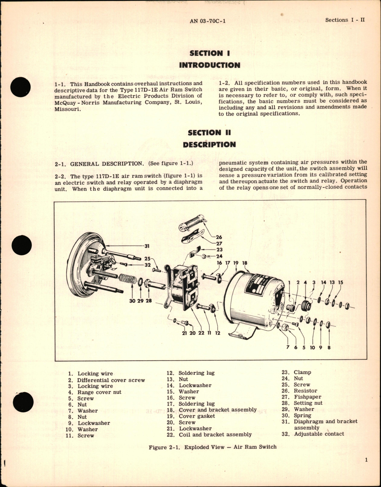 Sample page 5 from AirCorps Library document: Overhaul Instructions for Type 117 D-1E Air Ram Switch