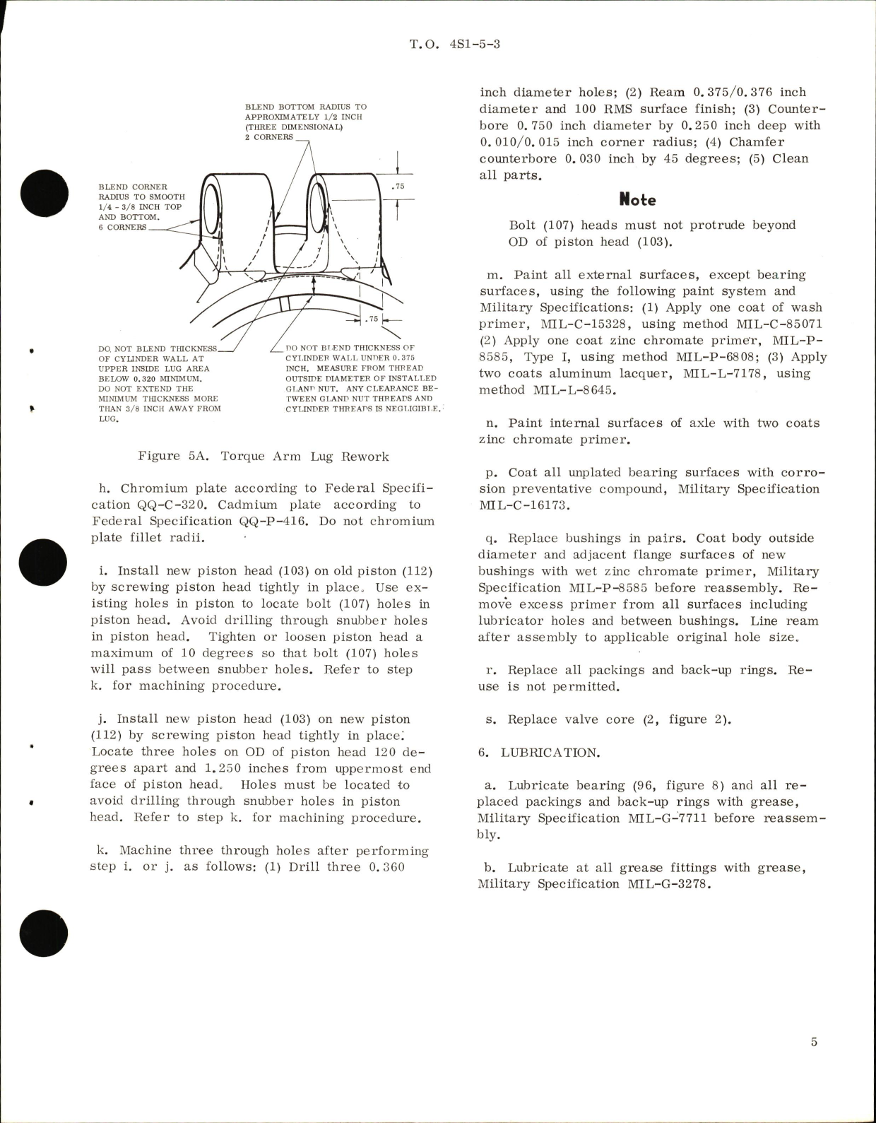 Sample page 5 from AirCorps Library document: Overhaul Instructions with Parts Breakdown for Main Landing Gear Aerol Strut Assembly Part Nos. 8853F & 8853G
