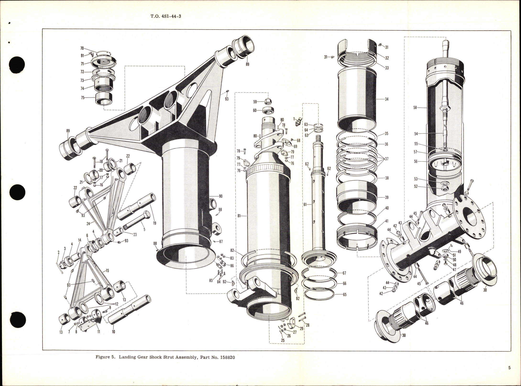 Sample page 5 from AirCorps Library document: Overhaul Instructions with Parts Breakdown for Main Shock Strut Assemblies Part Nos. 158820, 159205, 160455