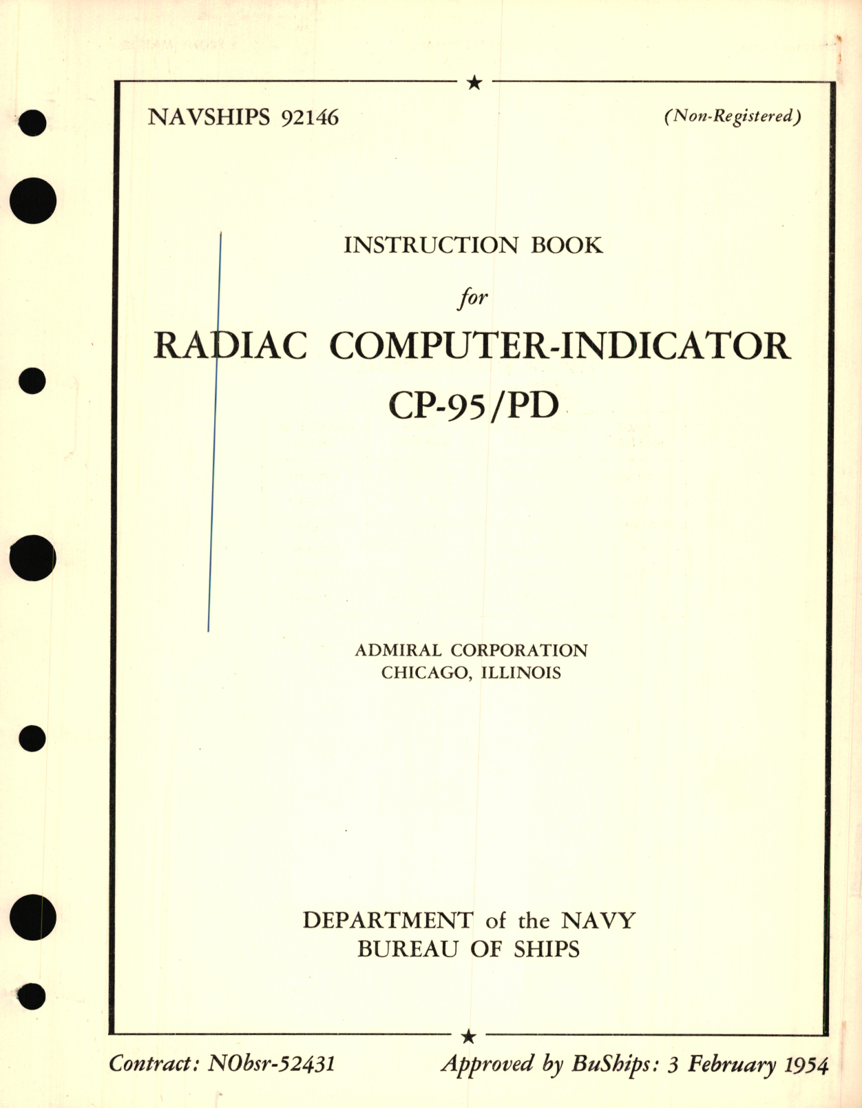 Sample page 1 from AirCorps Library document: Instruction Book for Radiac Computer-Indicator CP-95-PD