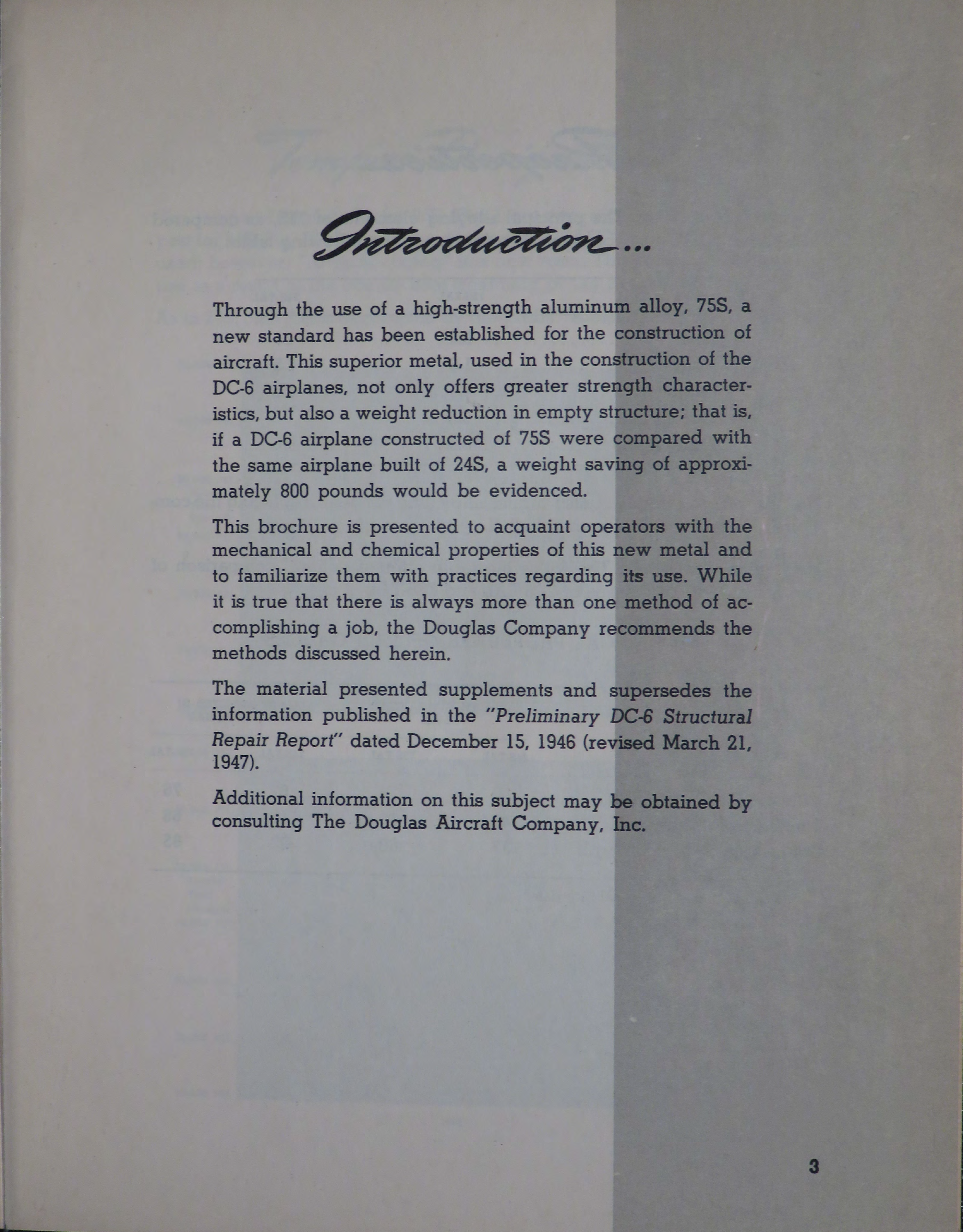 Sample page 5 from AirCorps Library document: A Douglas Service for 75S Characteristics and Handling