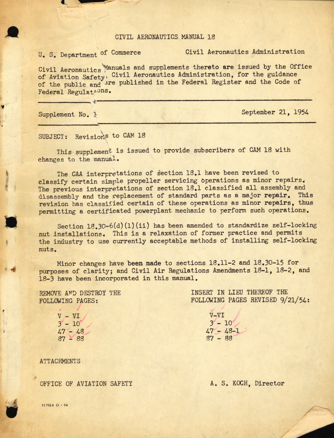 Sample page 1 from AirCorps Library document: Civil Aeronautics Manual 18 