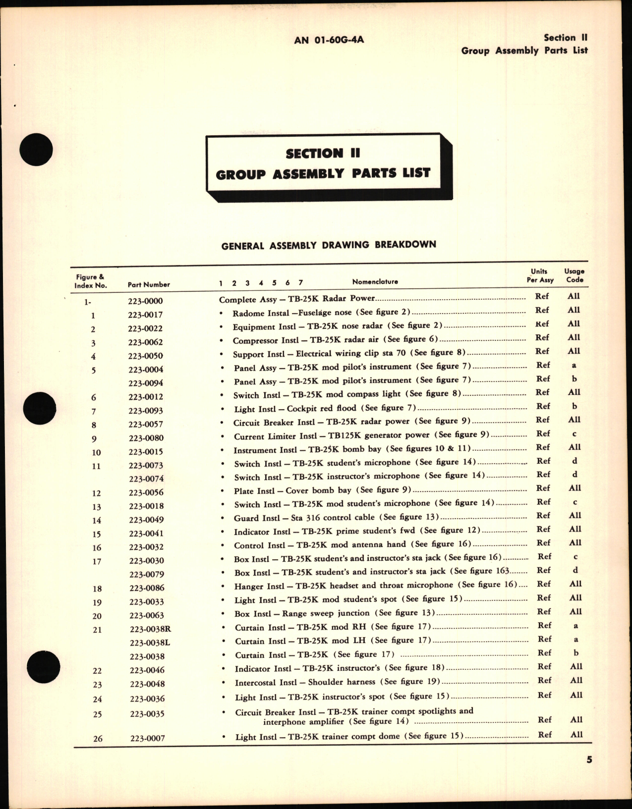 Sample page 7 from AirCorps Library document:  Supplemental Parts Catalog for USAF Model TB-25K Aircraft