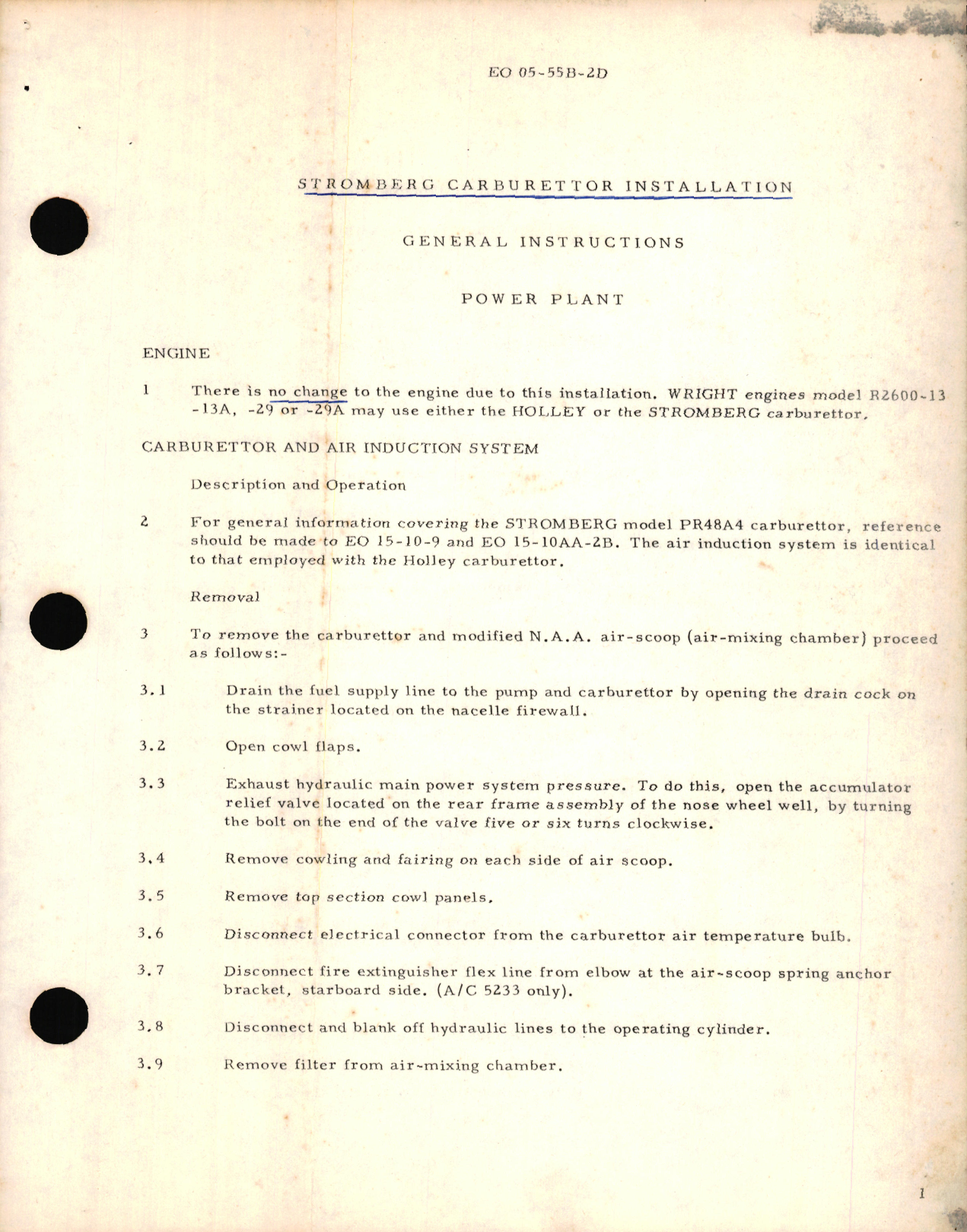Sample page 5 from AirCorps Library document: Advance Description and Maintenance Instructions for the Stromberg Carburetor Installation Mitchell All Marks