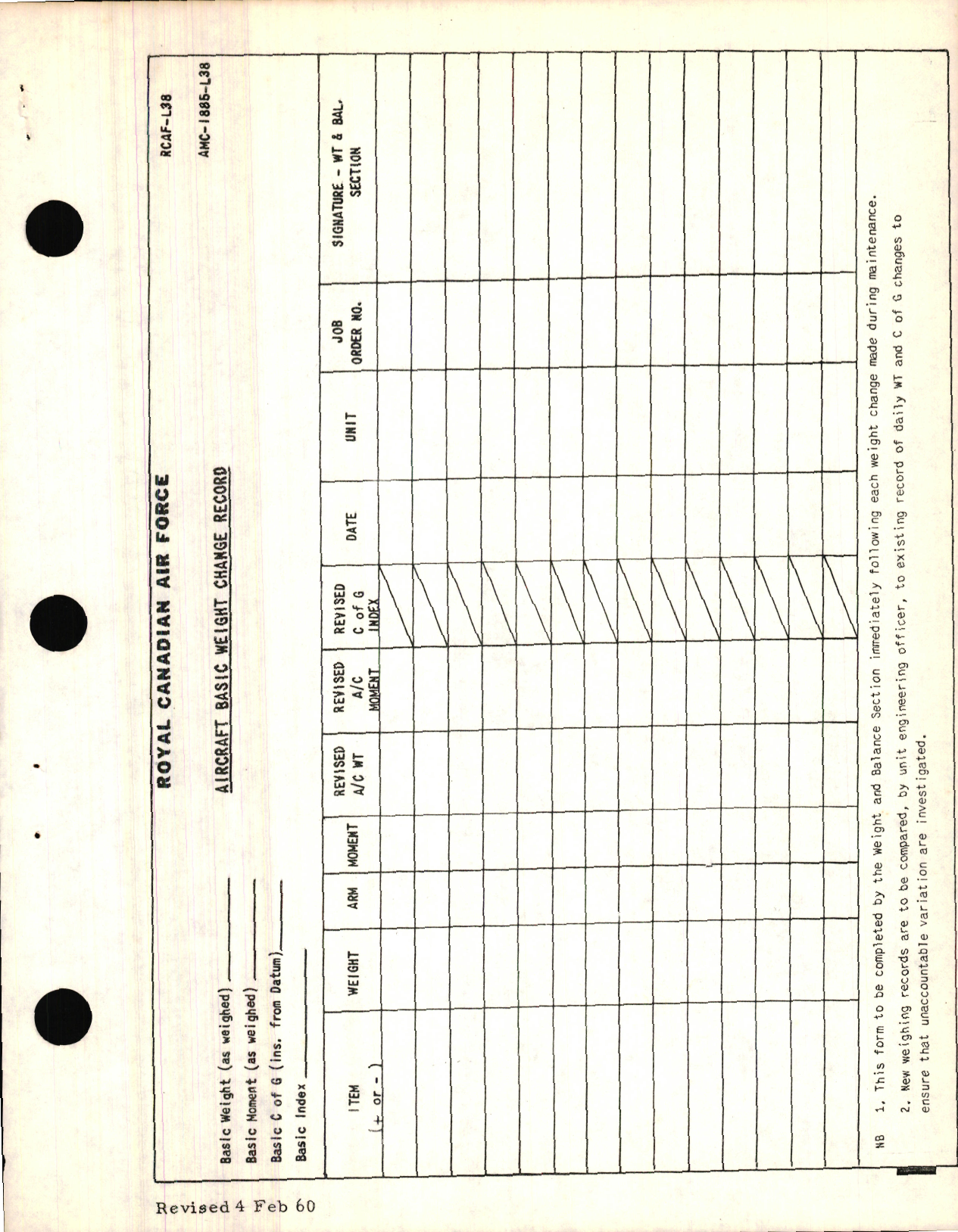 Sample page 5 from AirCorps Library document: Weight and Balance Data for Mitchell 2 and 3