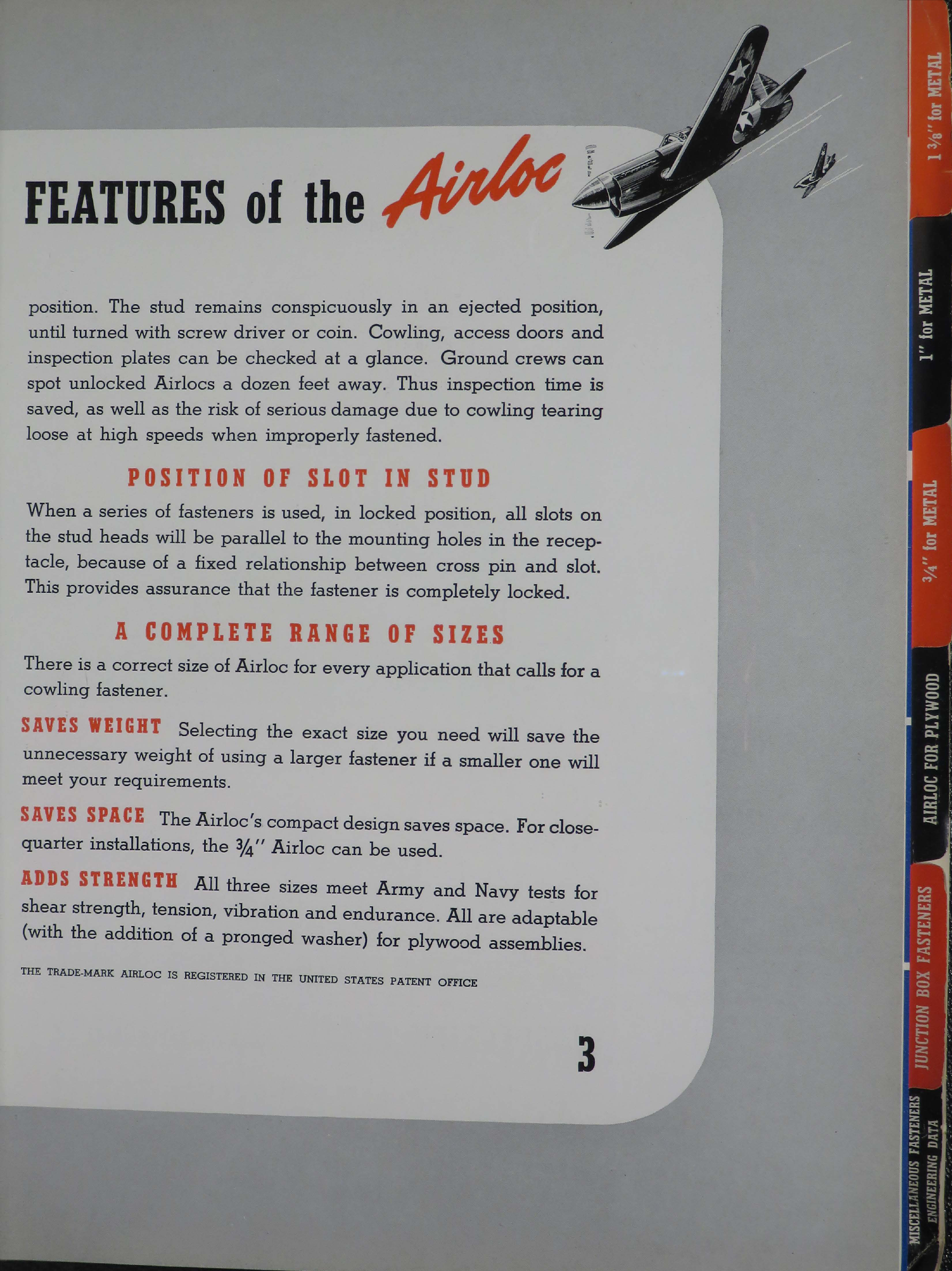 Sample page 5 from AirCorps Library document: Airloc Fasteners
