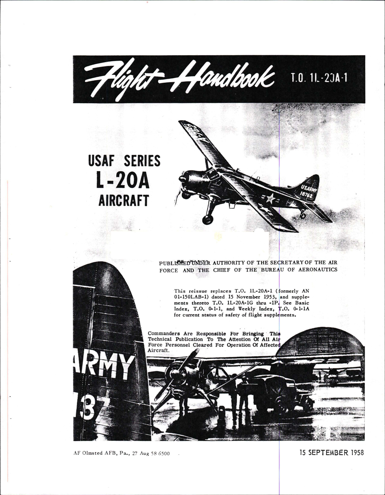 Sample page 1 from AirCorps Library document: Flight Handbook for L-20A