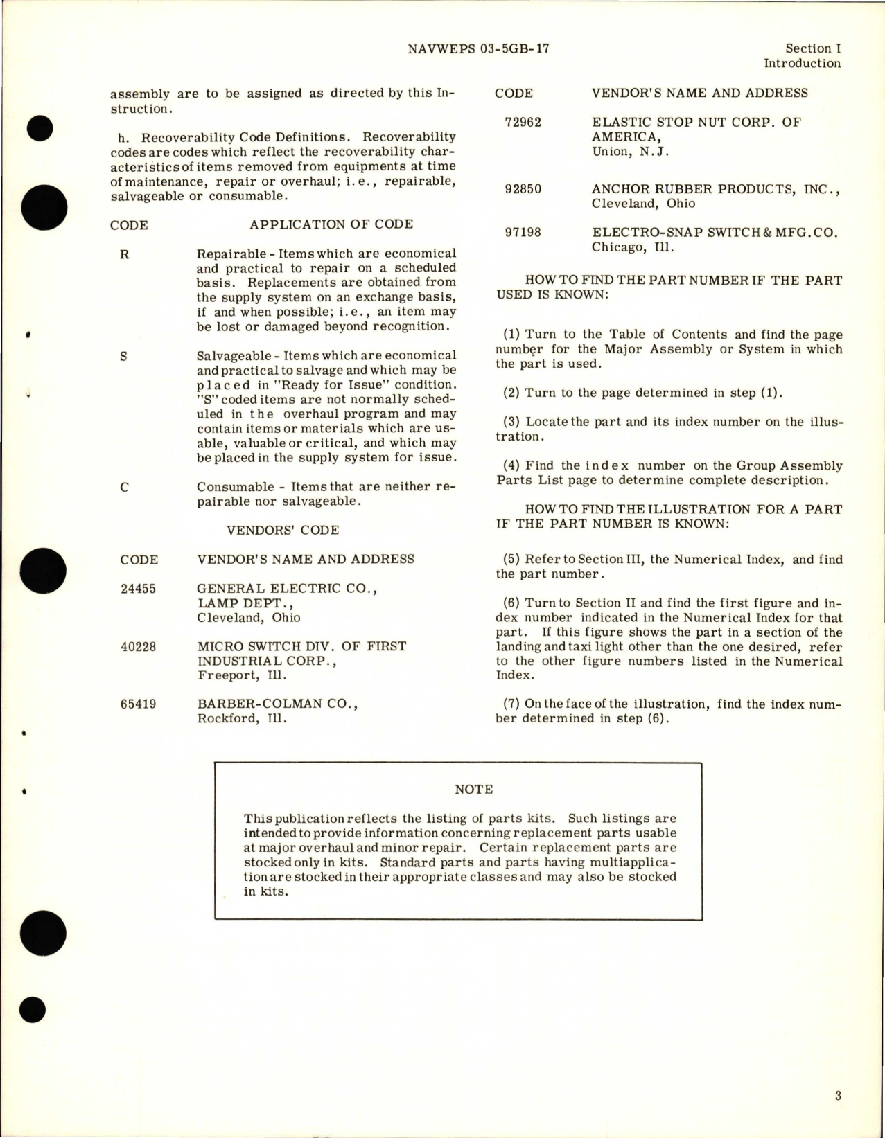 Sample page 5 from AirCorps Library document: Illustrated Parts Breakdown for Landing and Taxi Light Assembly - Part G-8090-11