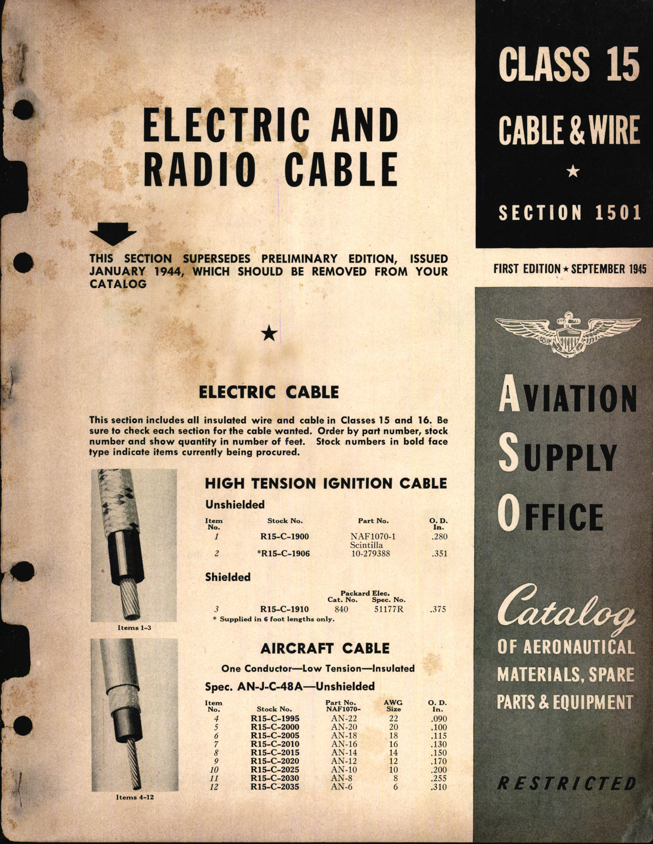 Sample page 1 from AirCorps Library document: Electric And Radio Cable 