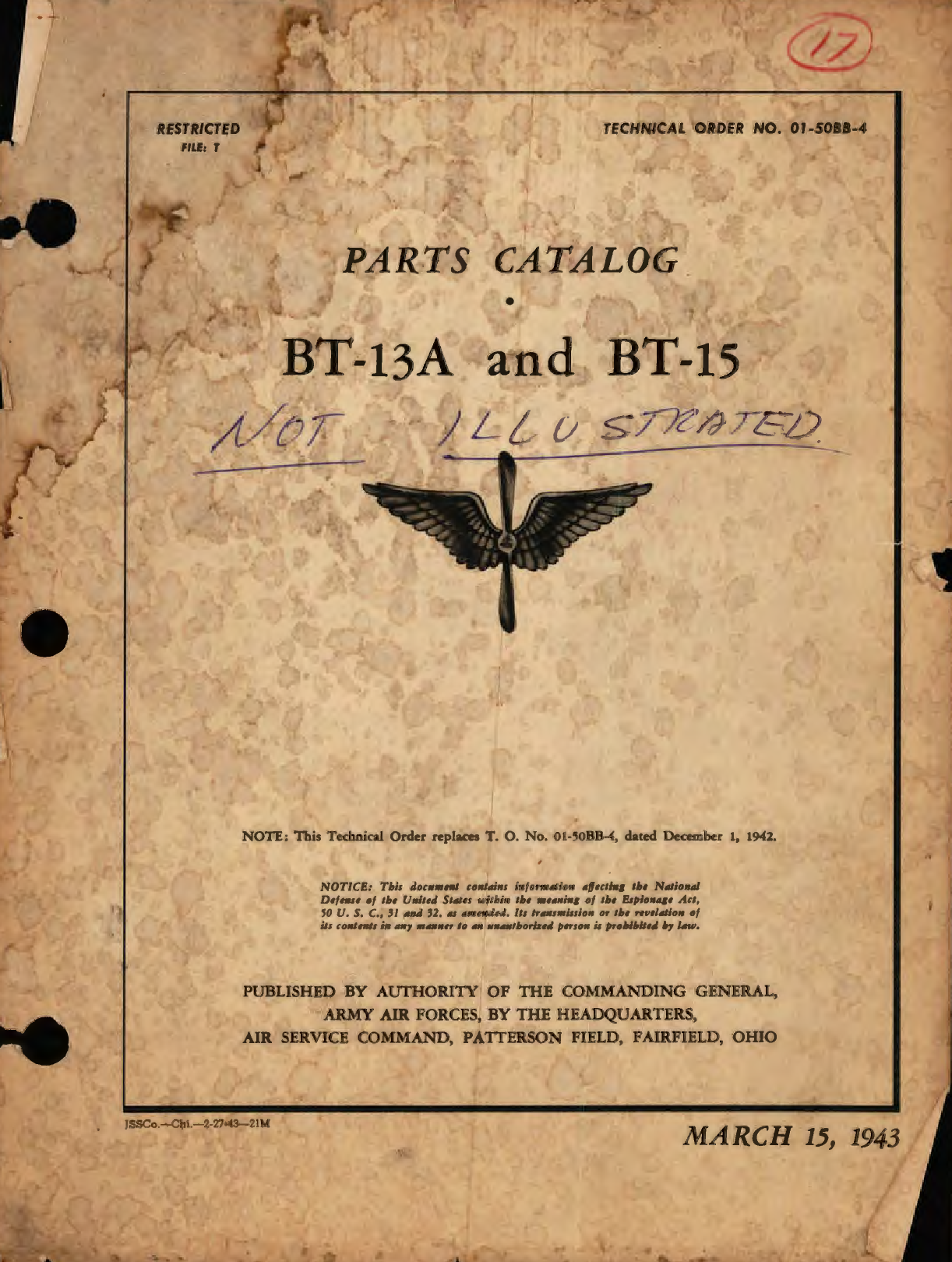 Sample page 1 from AirCorps Library document: Parts Catalog for BT-13A and BT-15