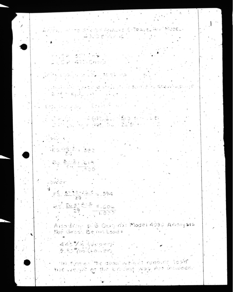 Sample page 1 from AirCorps Library document: Appendix To Stress Analysis for Travel Air Model 4000 Biplane