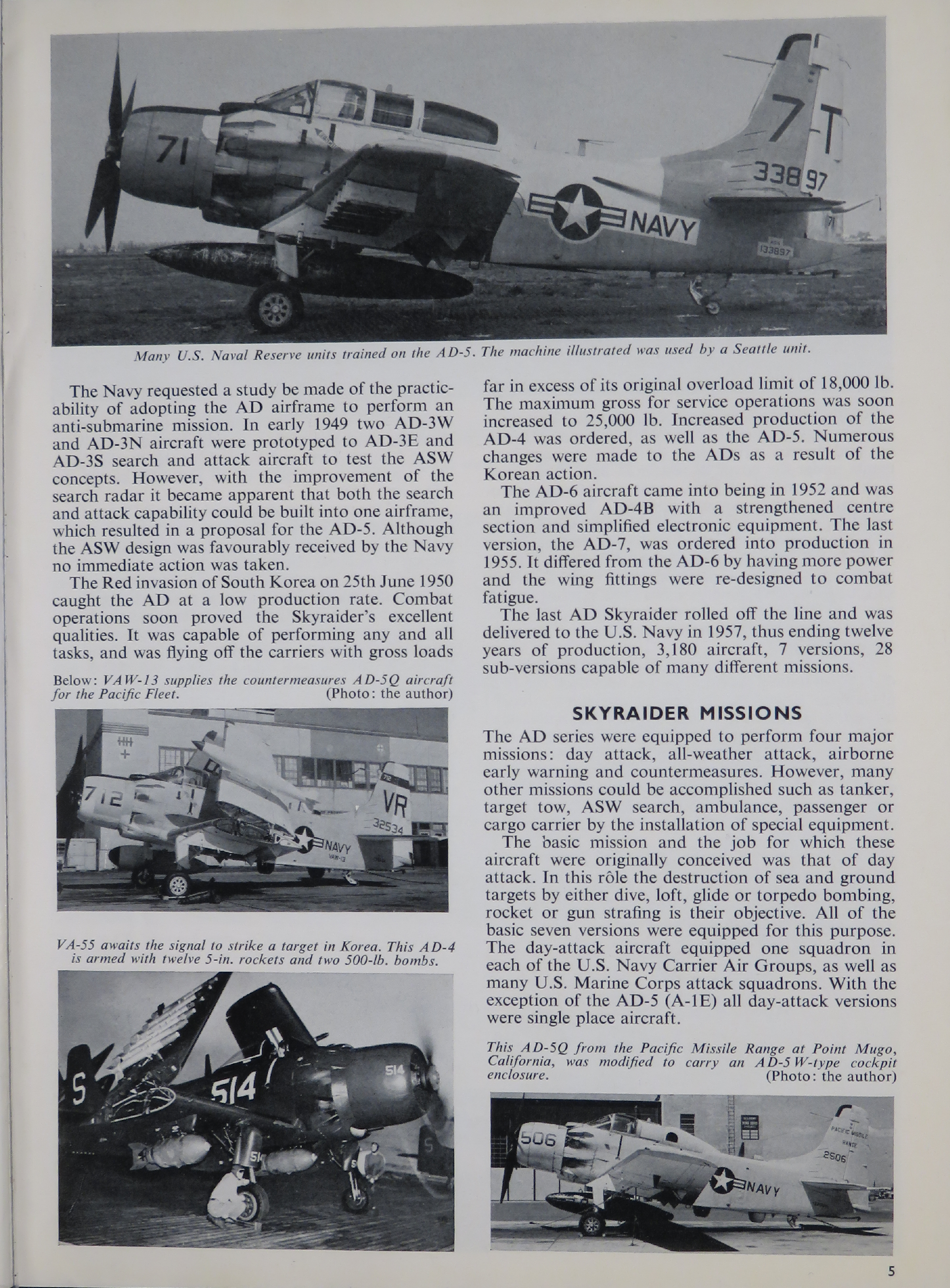 Sample page 5 from AirCorps Library document: The Douglas Skyraider