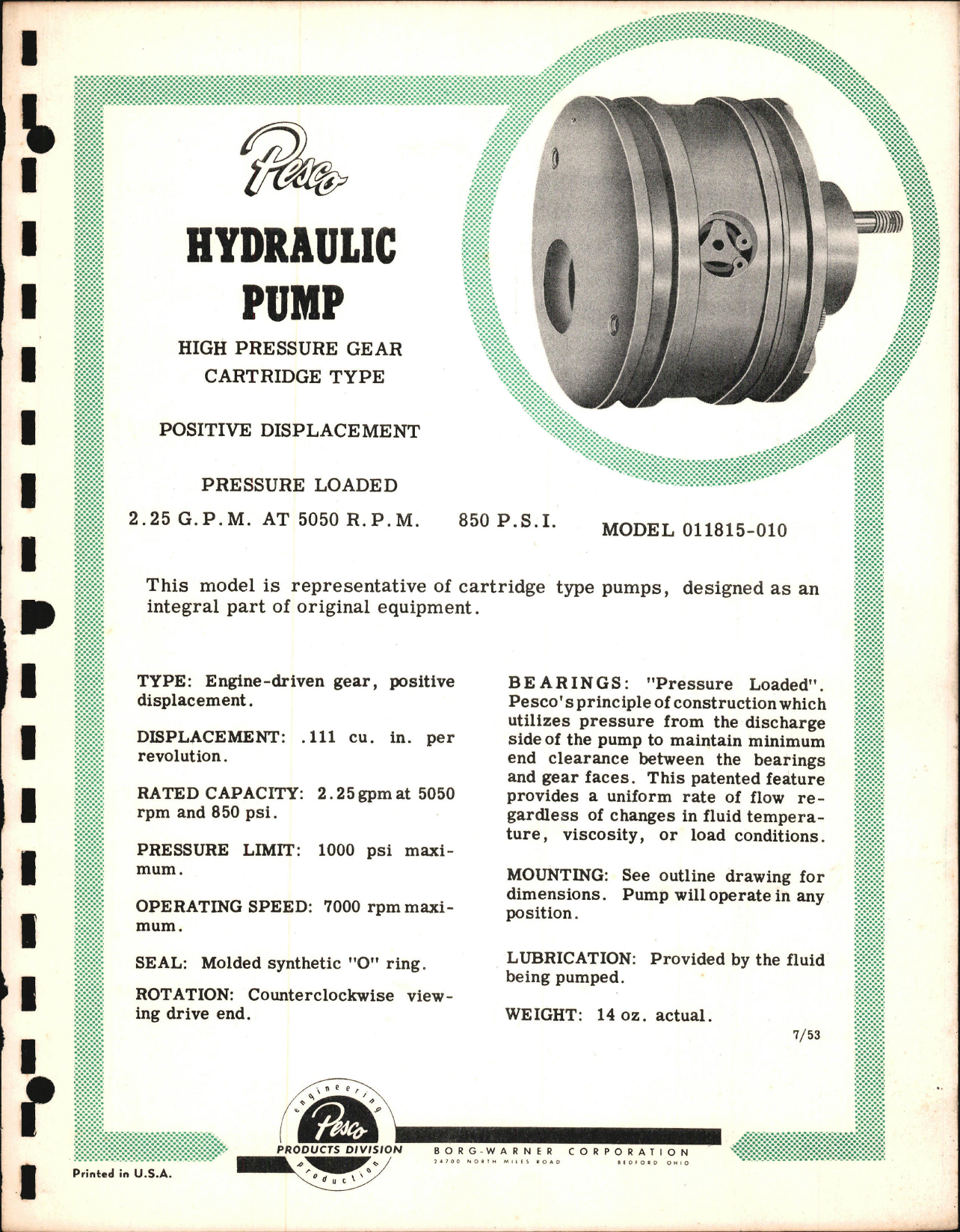 Sample page 5 from AirCorps Library document: Pesco Accessories for the Aircraft Industry