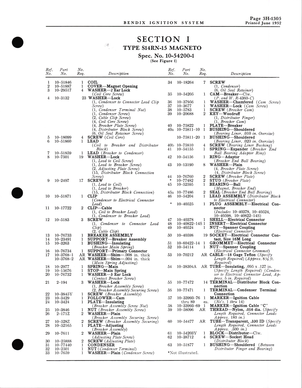 Sample page 5 from AirCorps Library document: Service Parts List for Bendix Low Tension - High Altitude Ignition for Pratt & Whitney R-4360-B6 or CB2