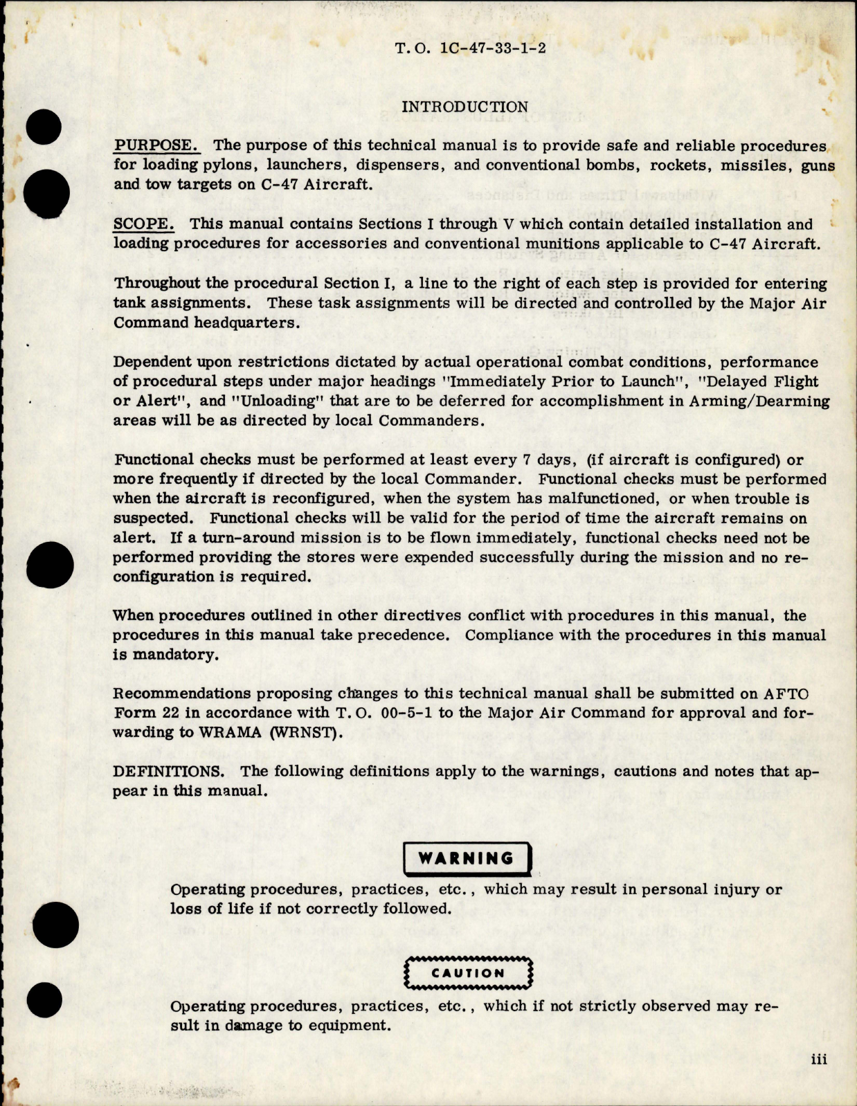 Sample page 5 from AirCorps Library document: Technical Manual for Conventional Munitions Loading Procedures for C-47