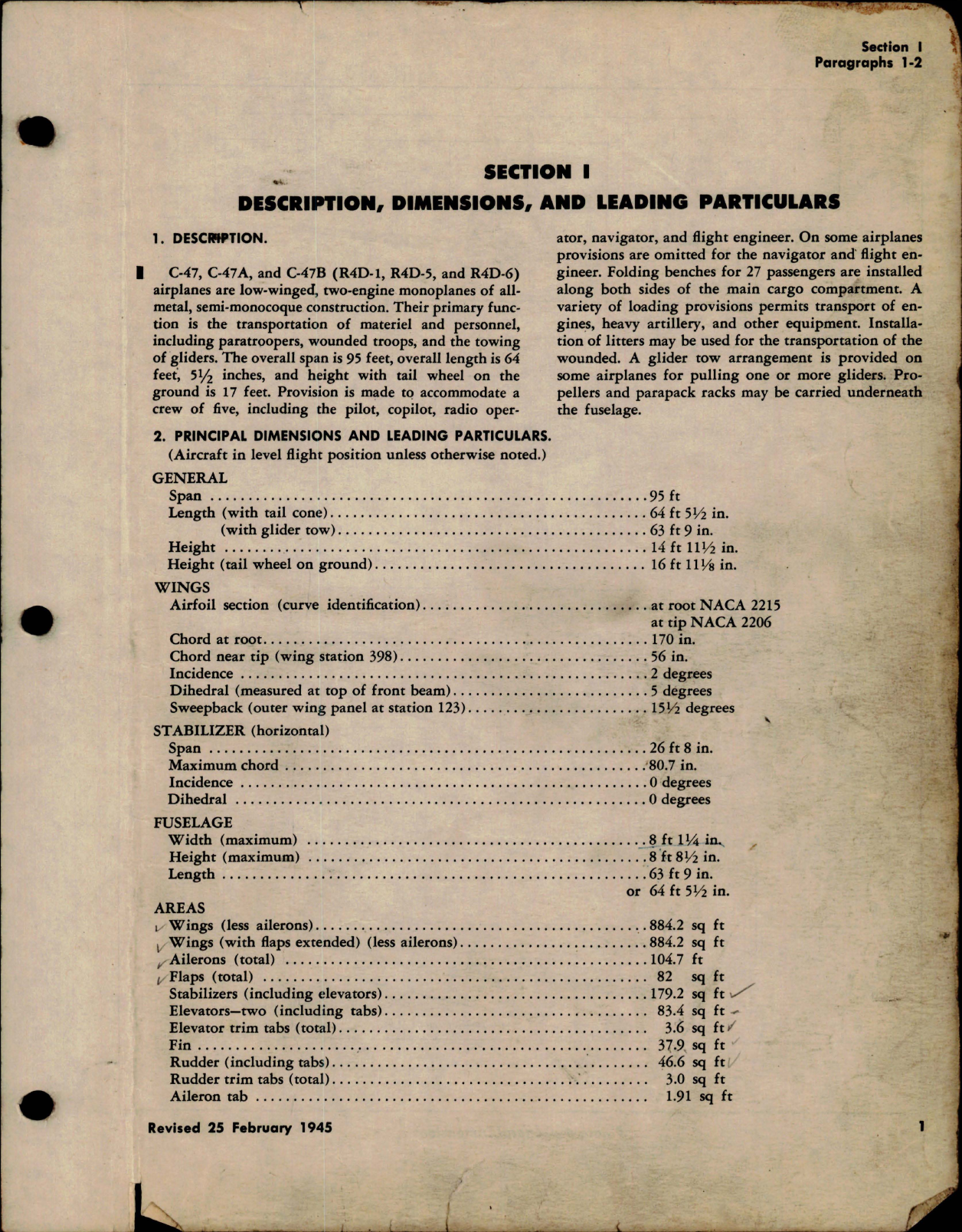 Sample page 5 from AirCorps Library document: Erection and Maintenance Instructions for C-47, C-47A, C-47B, R4D-1. R4D-5 and R4D-6