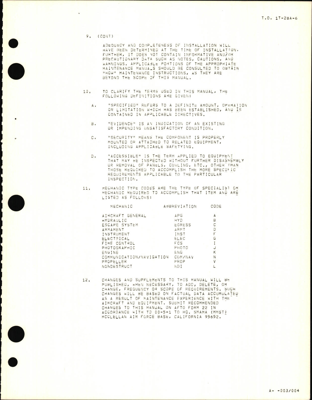 Sample page 5 from AirCorps Library document: Inspection Requirements for T-28A, T-28B, T-28C and AT-28D Aircraft