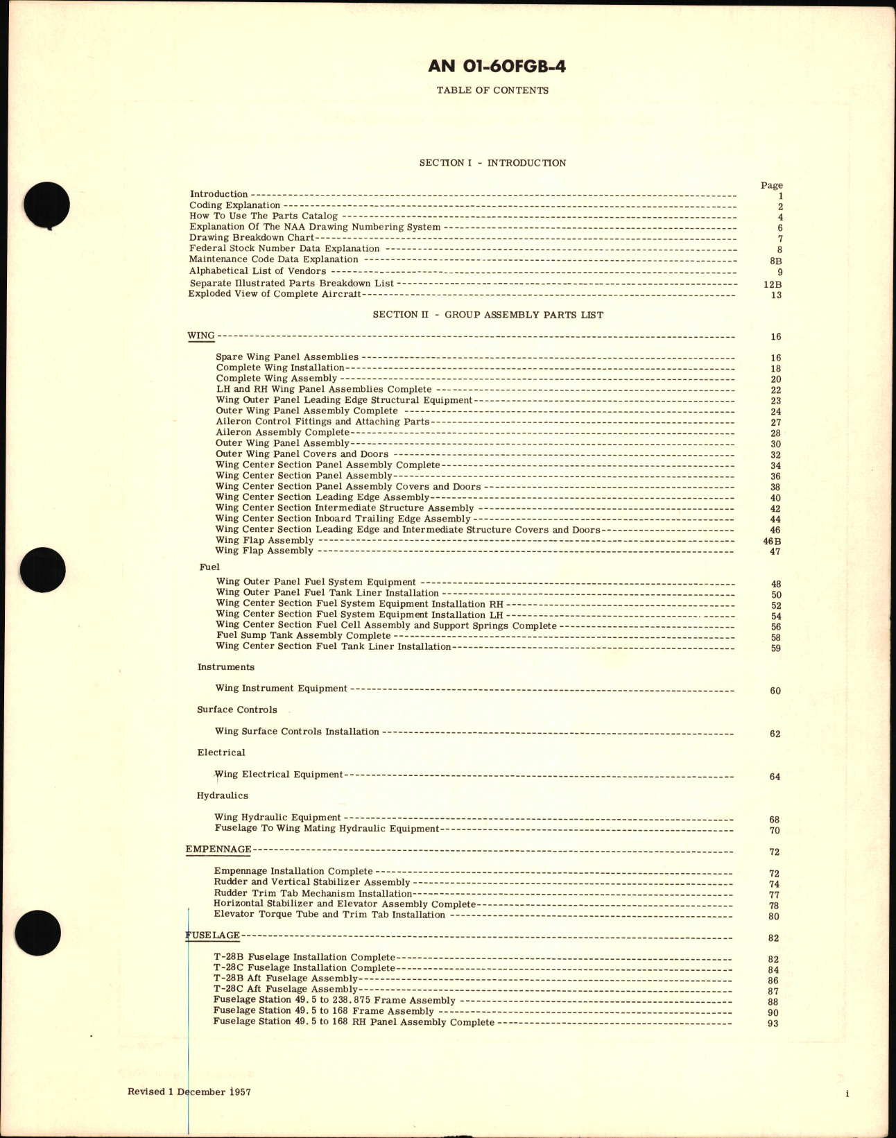 Sample page 5 from AirCorps Library document: Illustrated Parts Breakdown for T-28B and T-28C Aircraft