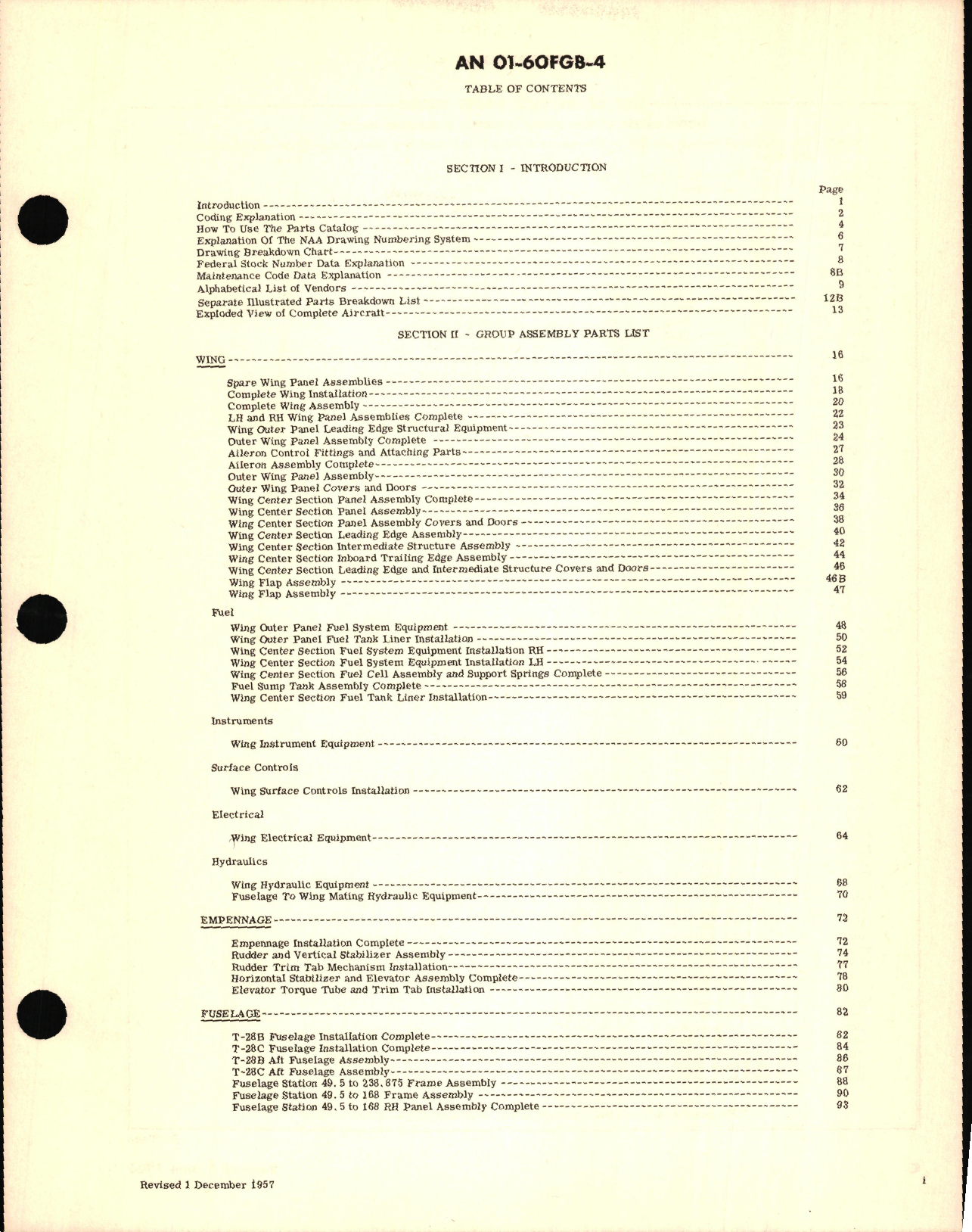 Sample page 5 from AirCorps Library document: Illustrated Parts Breakdown for T-28B and T-28C Aircraft