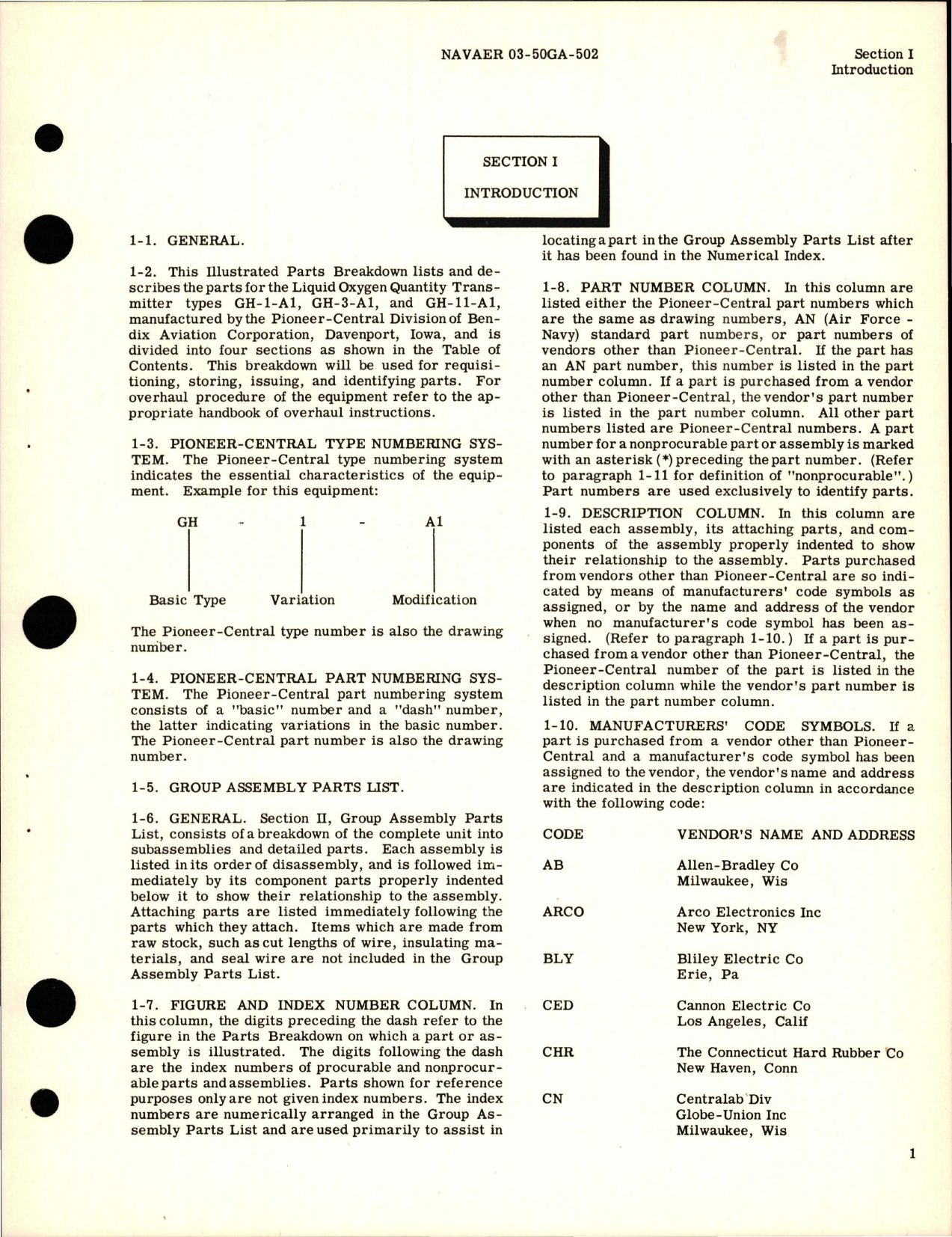 Sample page 5 from AirCorps Library document: Illustrated Parts Breakdown for Liquid Oxygen Quantity Transmitter - Types GH-1-A1, GH-3-A1, and GH-11-A1