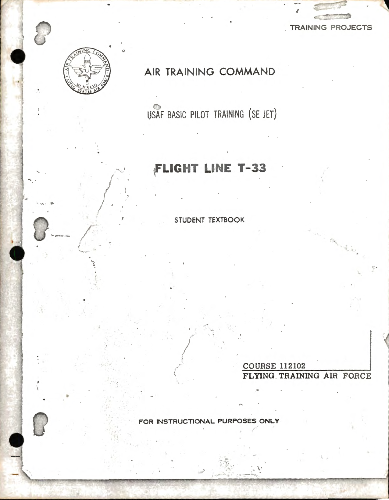 Sample page 1 from AirCorps Library document: USAF Basic Pilot Training for Flight Line T-33