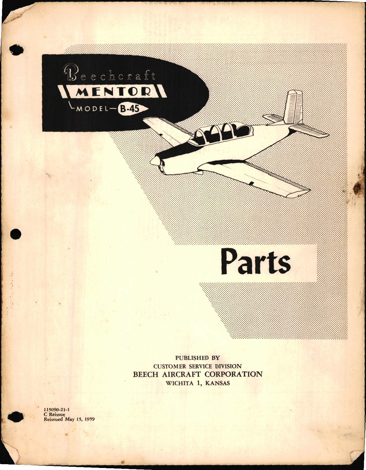 Sample page 1 from AirCorps Library document: Parts Catalog for Mentor Model B-45