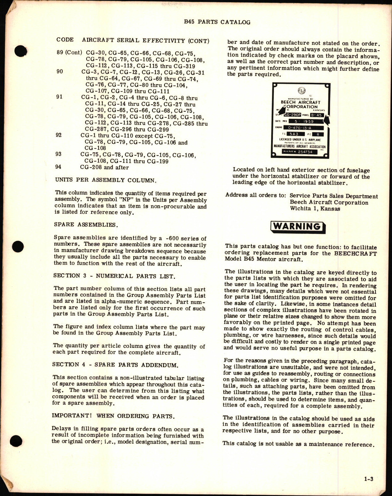 Sample page 11 from AirCorps Library document: Parts Catalog for Mentor Model B-45