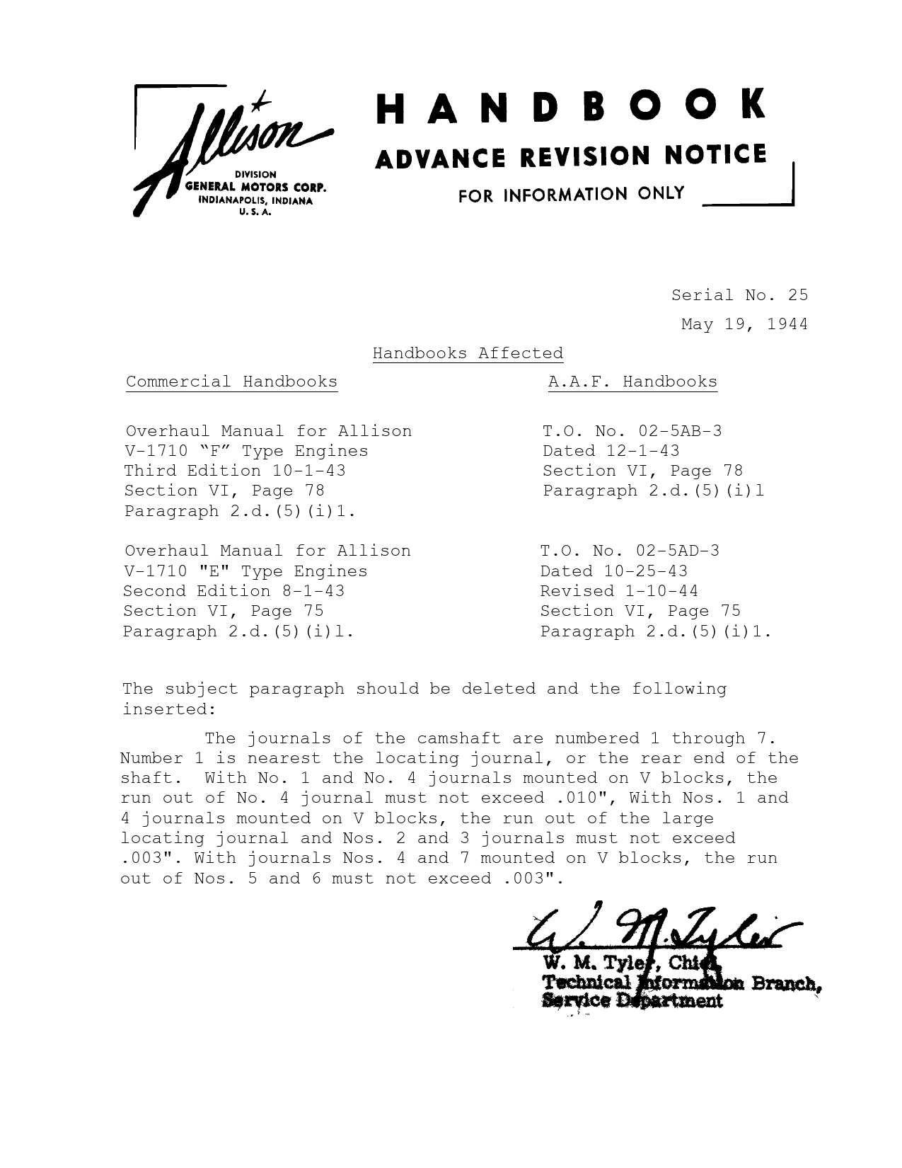 Sample page 1 from AirCorps Library document: Journals of the Camshaft