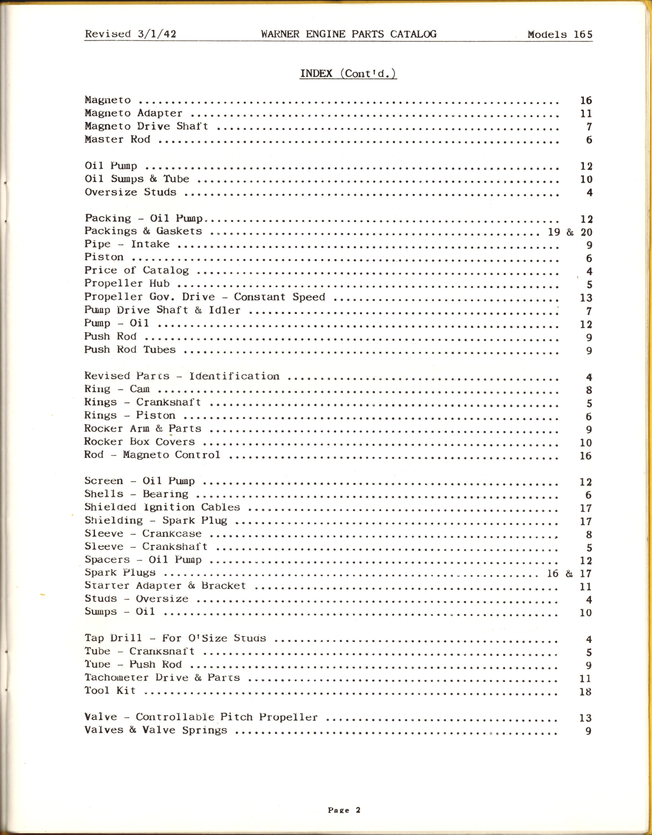 Sample page 5 from AirCorps Library document: Parts Catalog for Model 165 Super-Scarab Engines